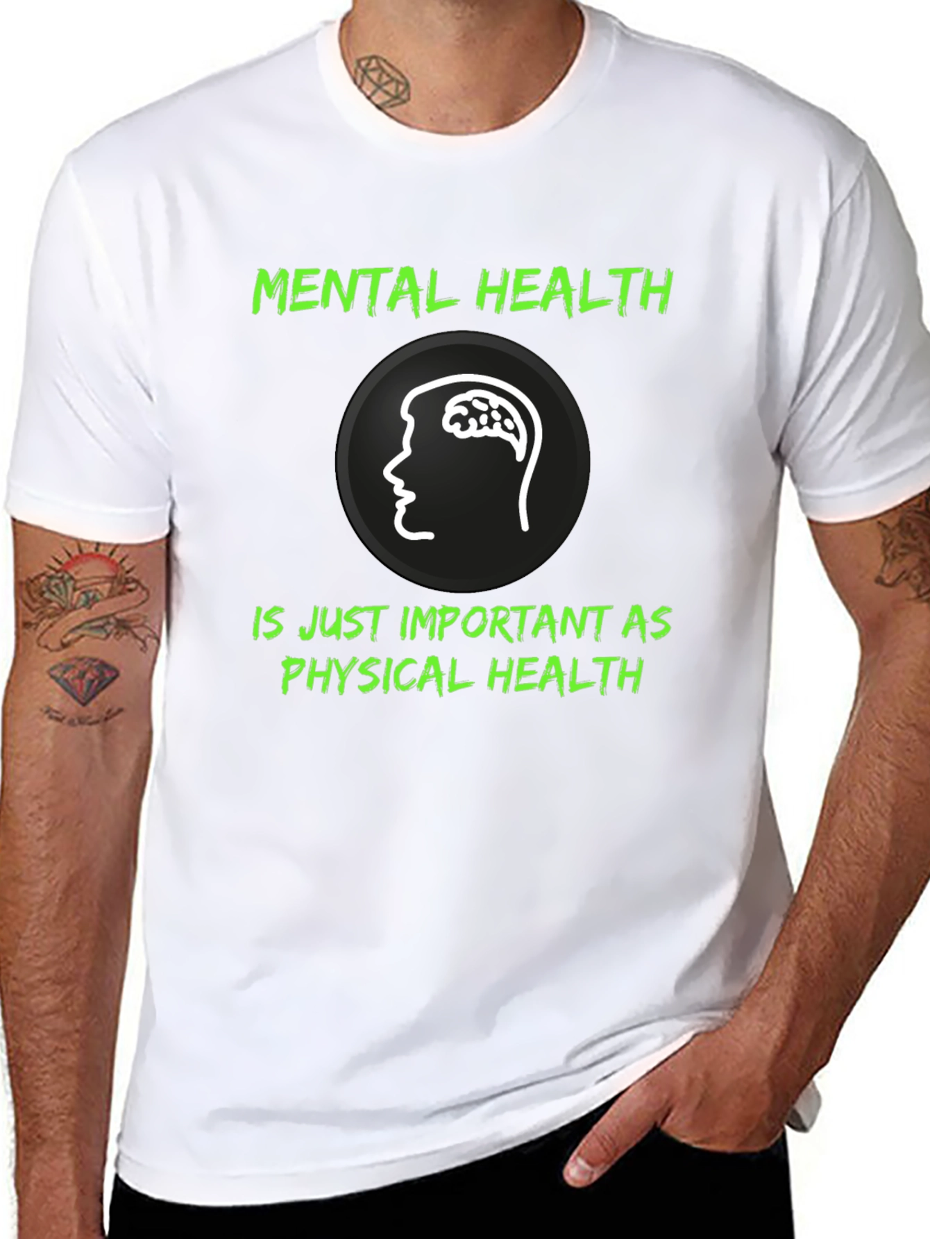 Mental Health Awareness Graphic Tee - Black