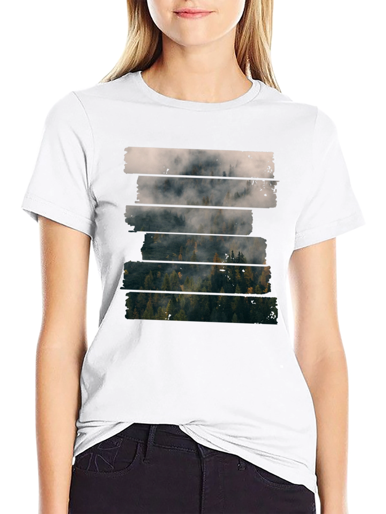 Foggy Forest T-Shirt - Nature Inspired Tee