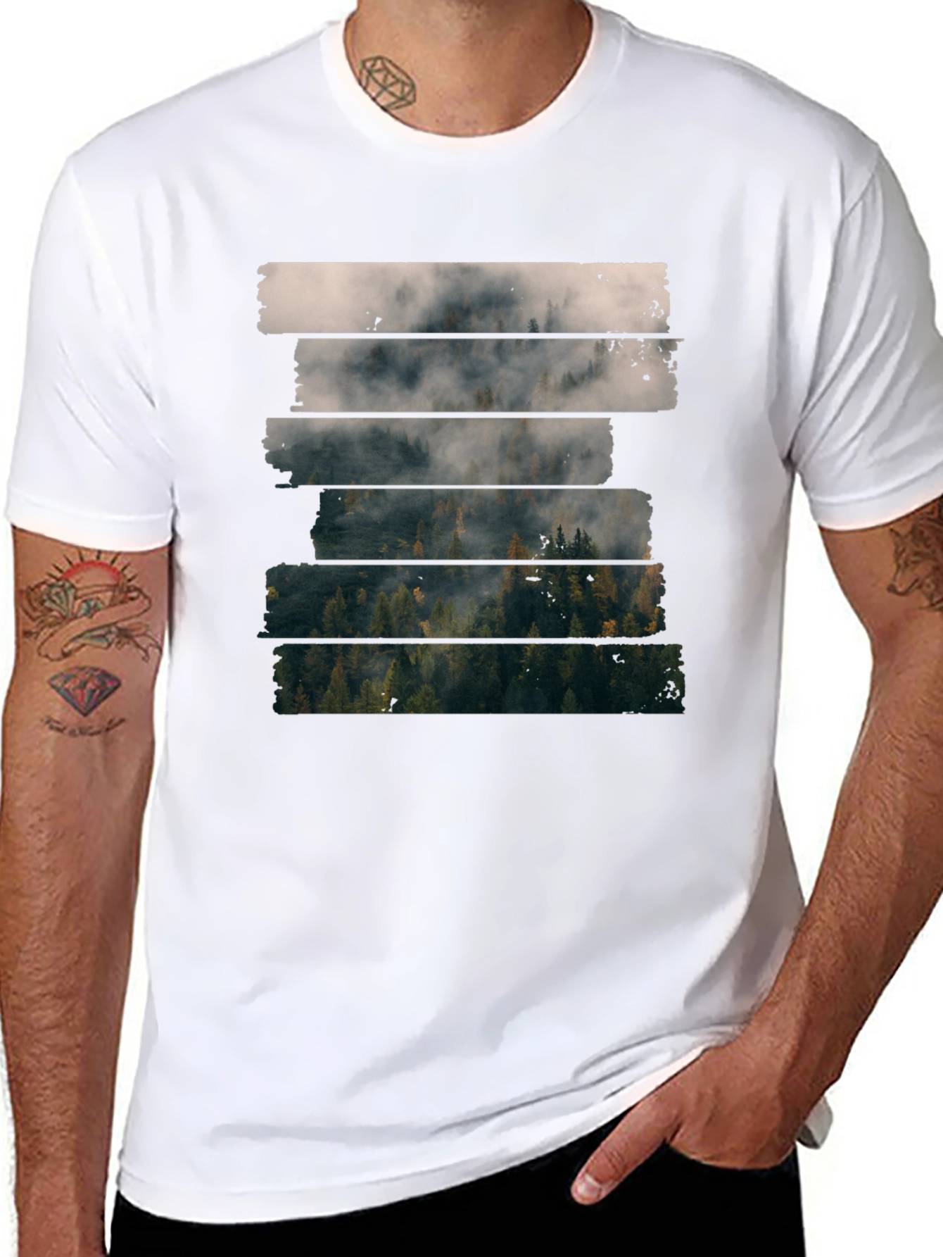 Foggy Forest T-Shirt - Nature Inspired Tee