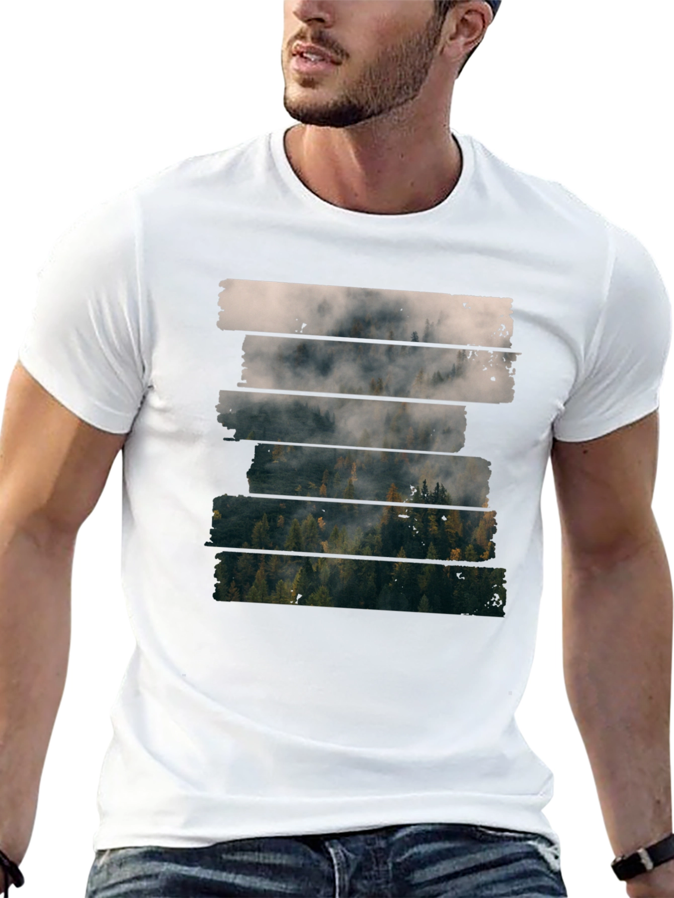 Foggy Forest T-Shirt - Nature Inspired Tee
