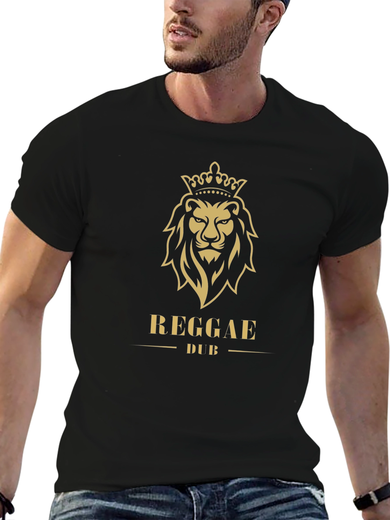 Reggae Dub Lion Crown Graphic T-Shirt