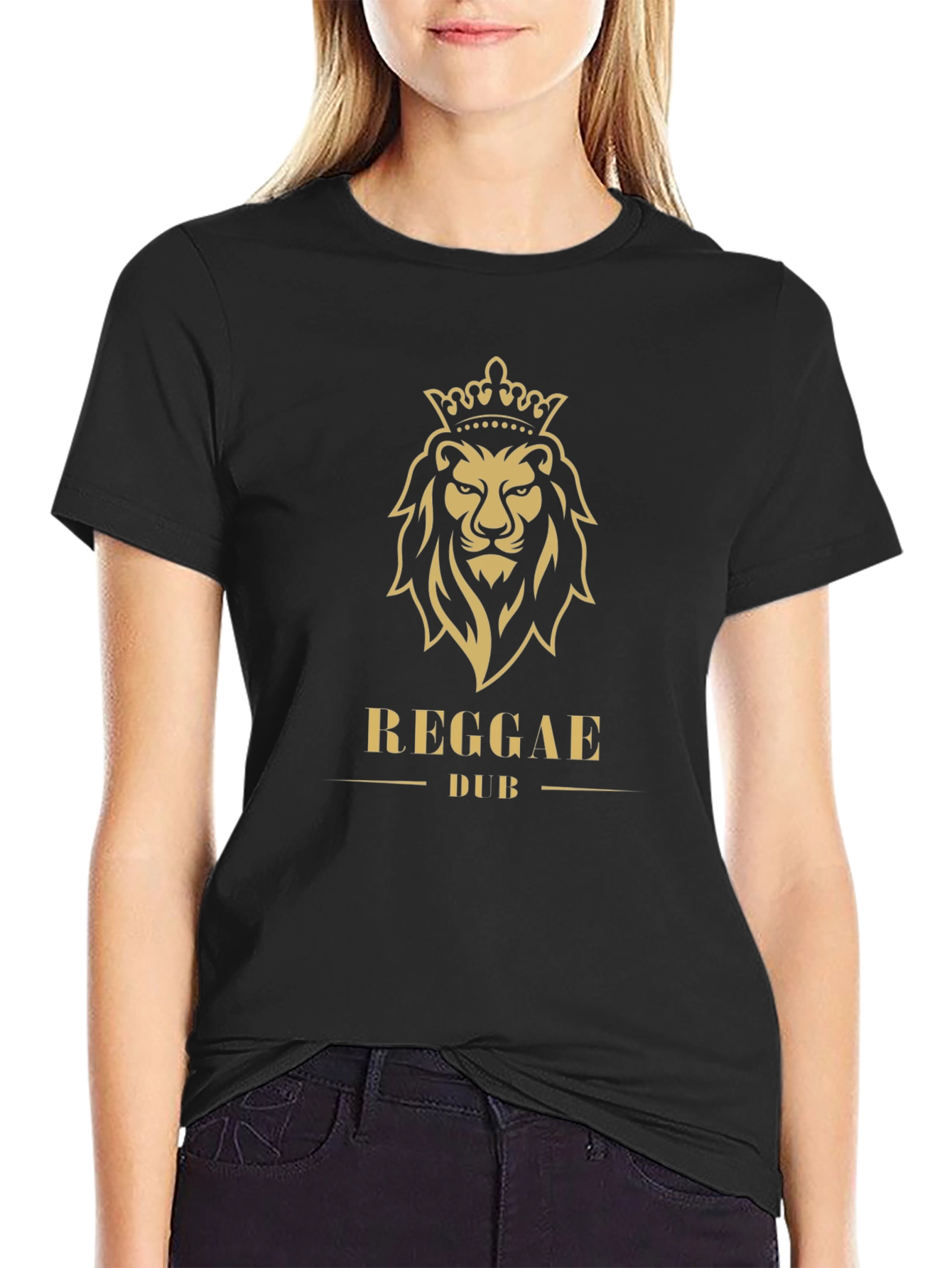 Reggae Dub Lion Crown Graphic T-Shirt