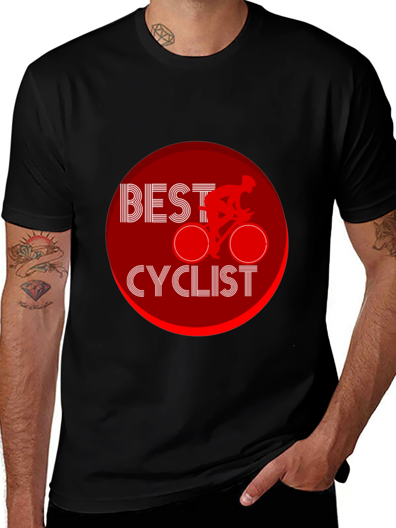Best Cyclist Graphic Black T-Shirt