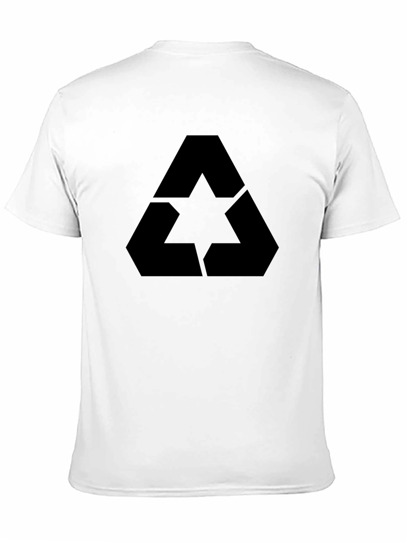 Geometric Star Triangle Graphic Tee - Black
