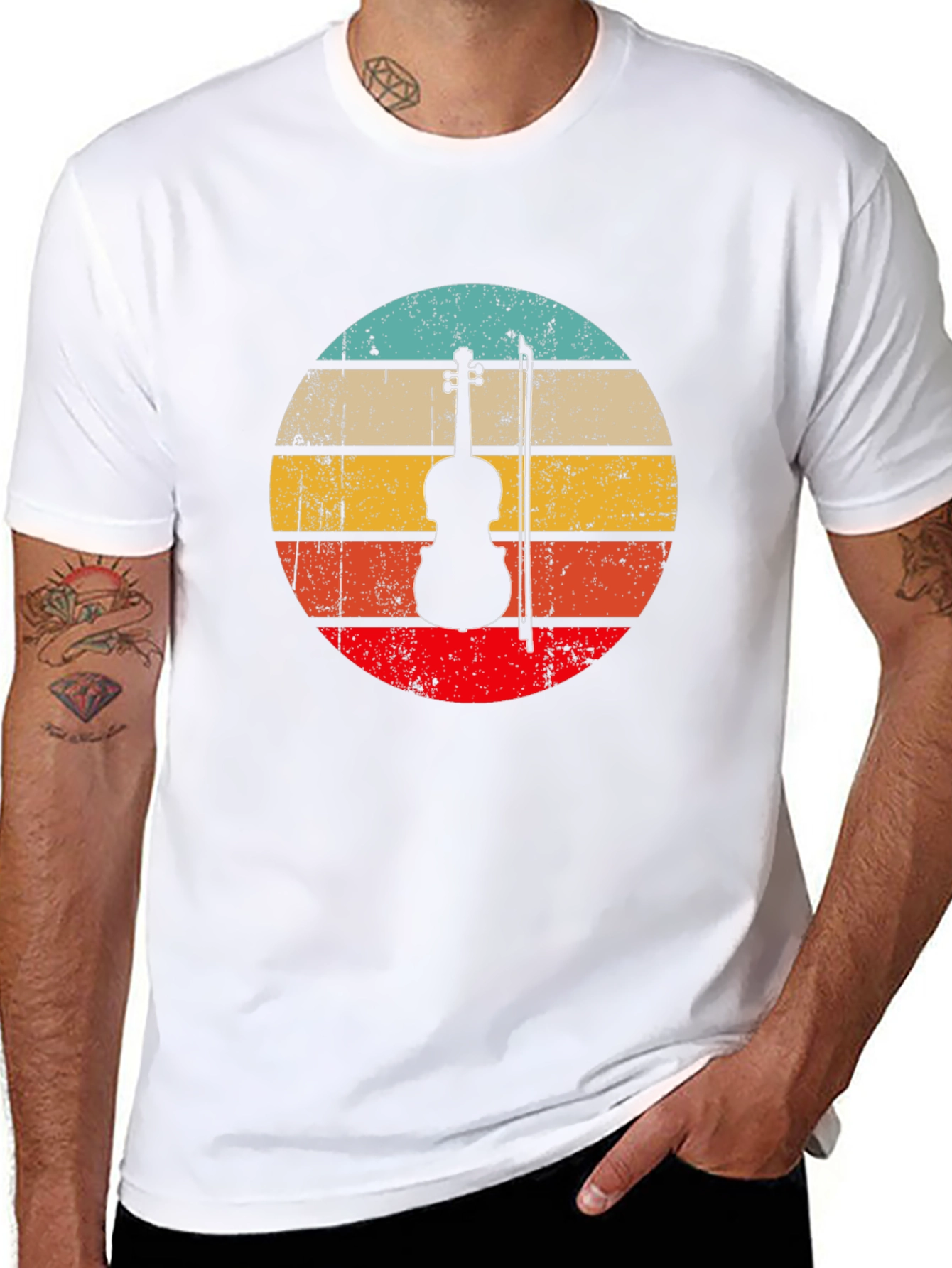 Retro Violin Silhouette T-Shirt