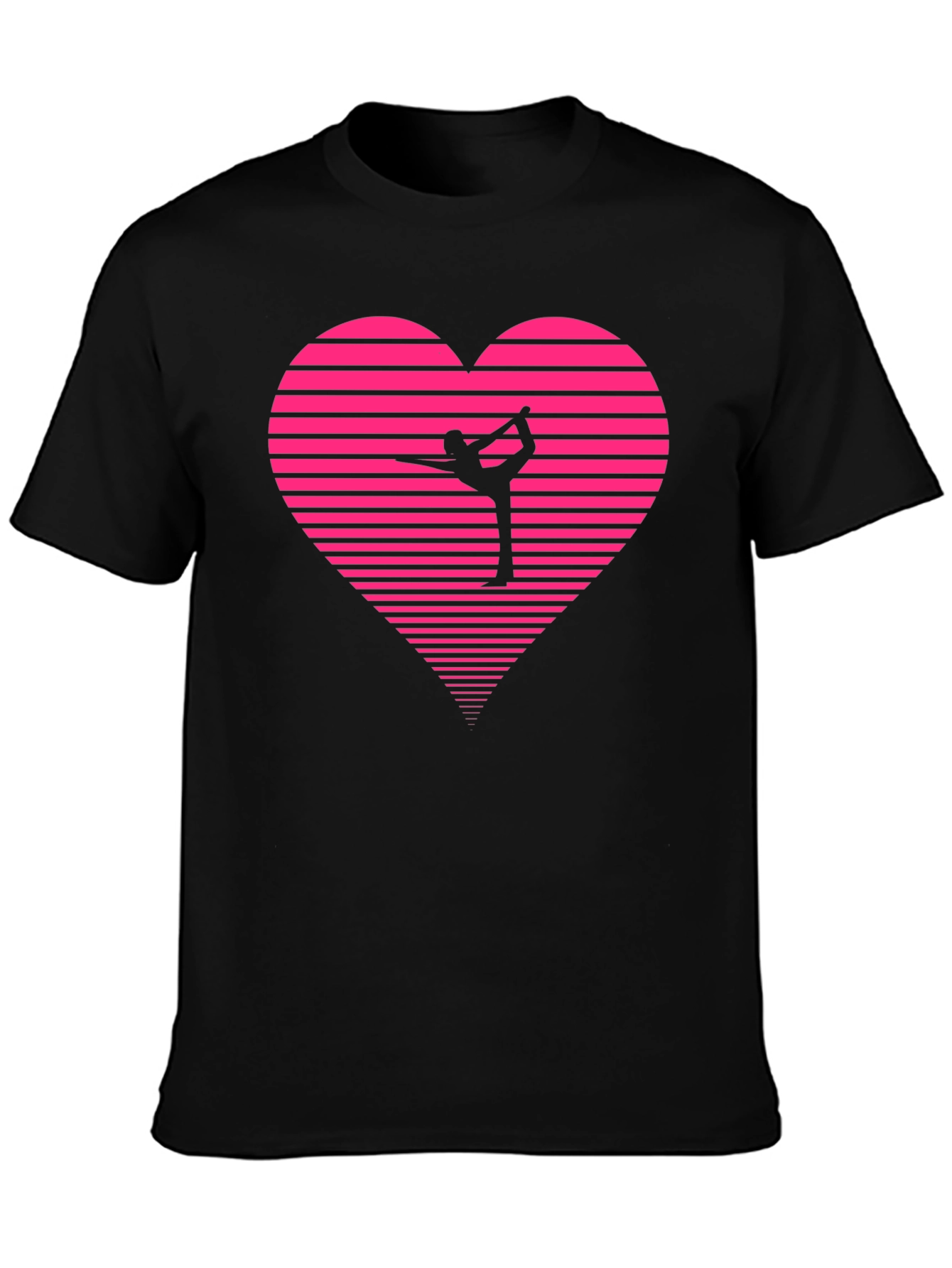 Gymnast Heart Graphic Tee - Black