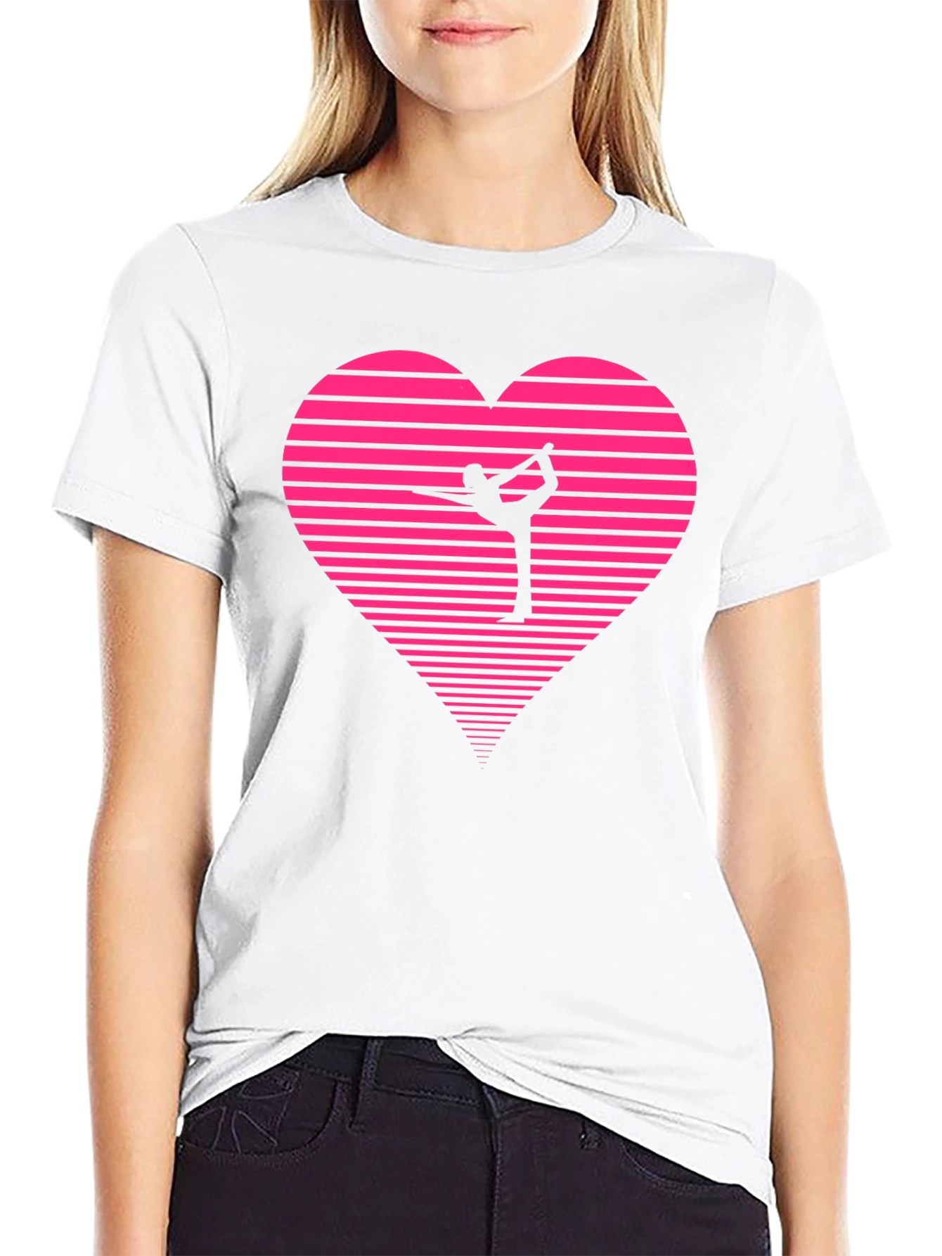 Gymnast Heart Graphic Tee - Black