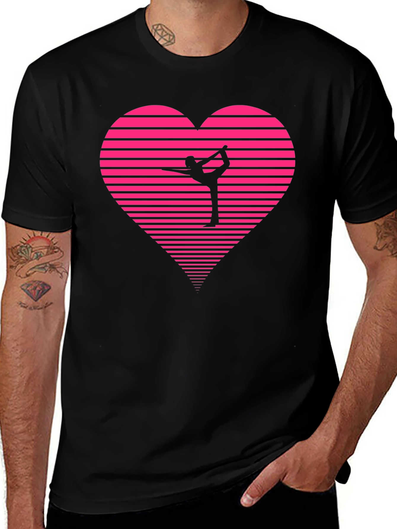 Gymnast Heart Graphic Tee - Black