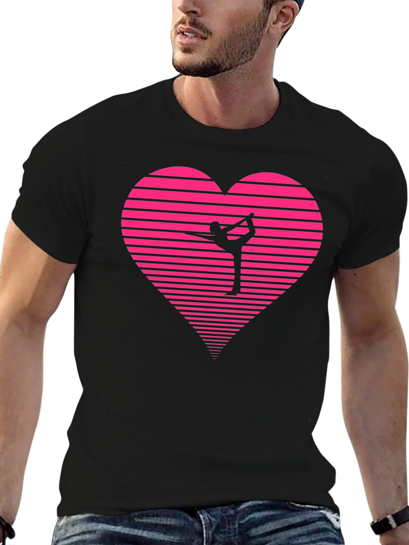 Gymnast Heart Graphic Tee - Black