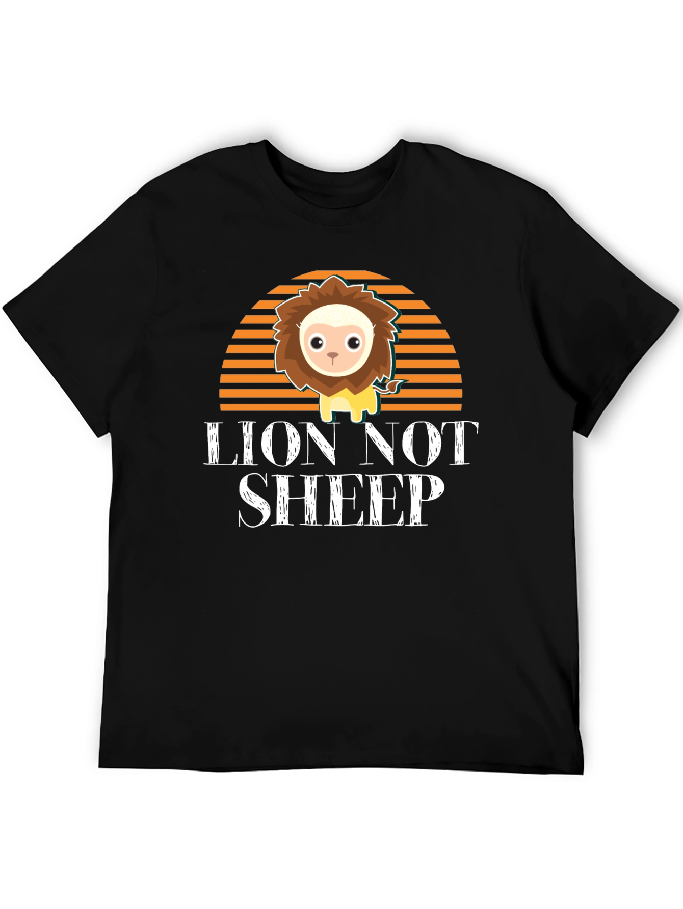 Lion Not Sheep Graphic Tee - Mens Black T-Shirt