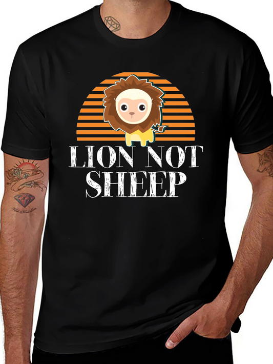 Lion Not Sheep Graphic Tee - Mens Black T-Shirt
