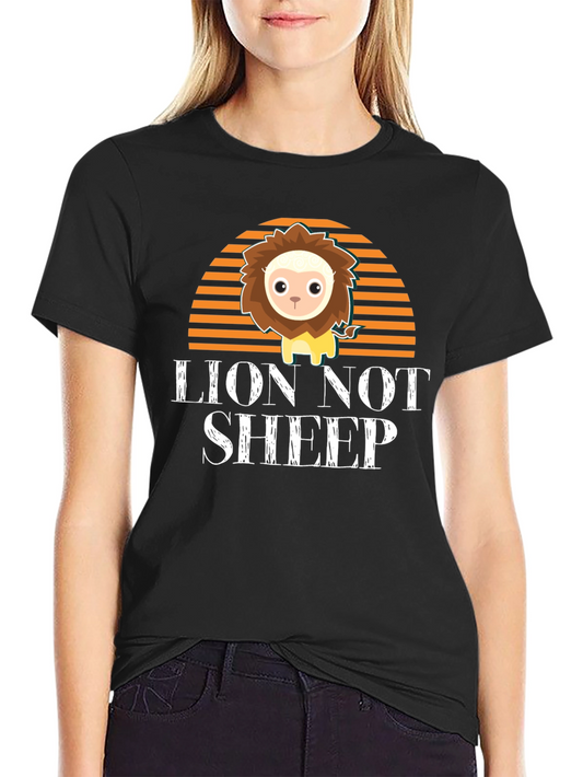Lion Not Sheep Graphic Tee - Mens Black T-Shirt