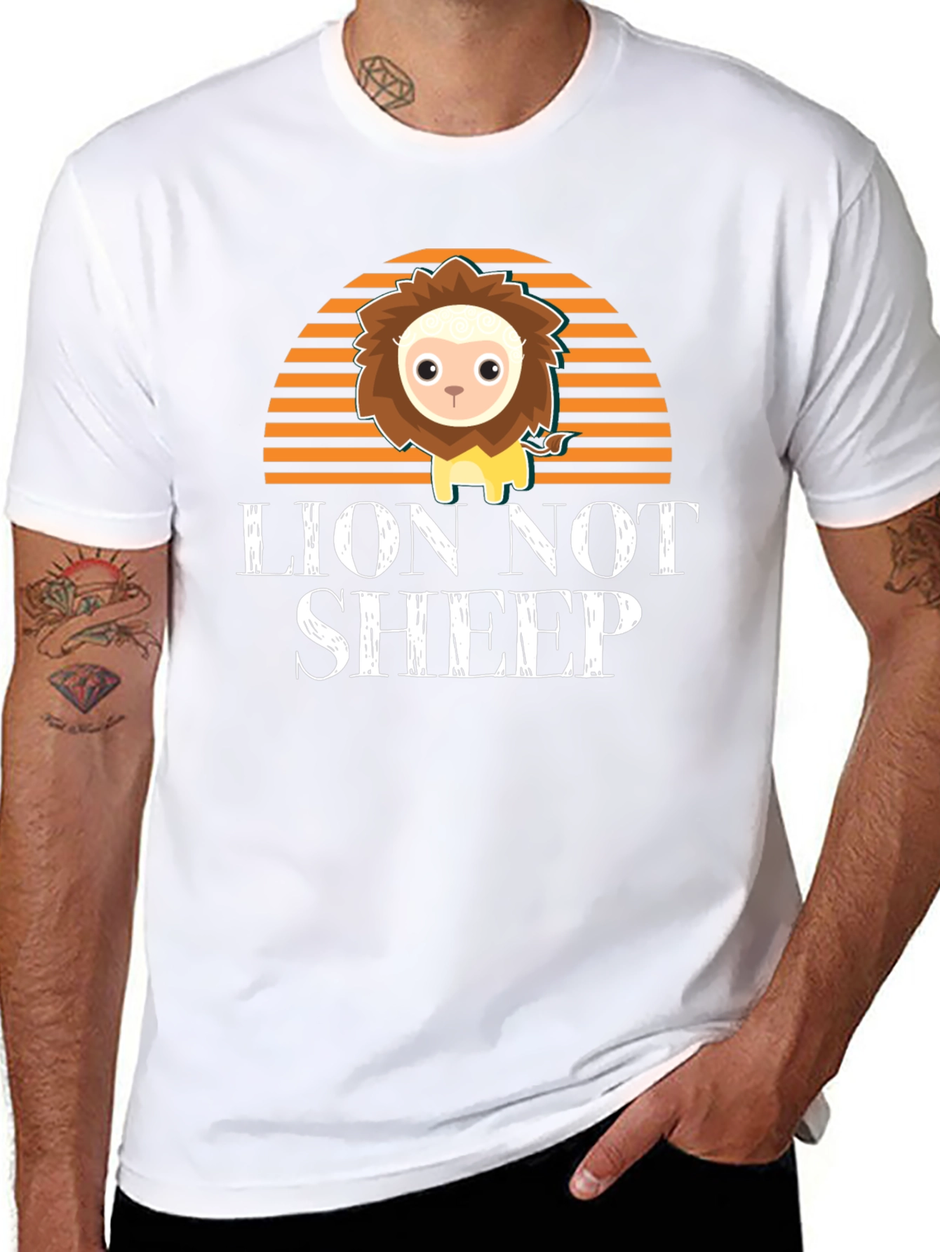 Lion Not Sheep Graphic Tee - Mens Black T-Shirt
