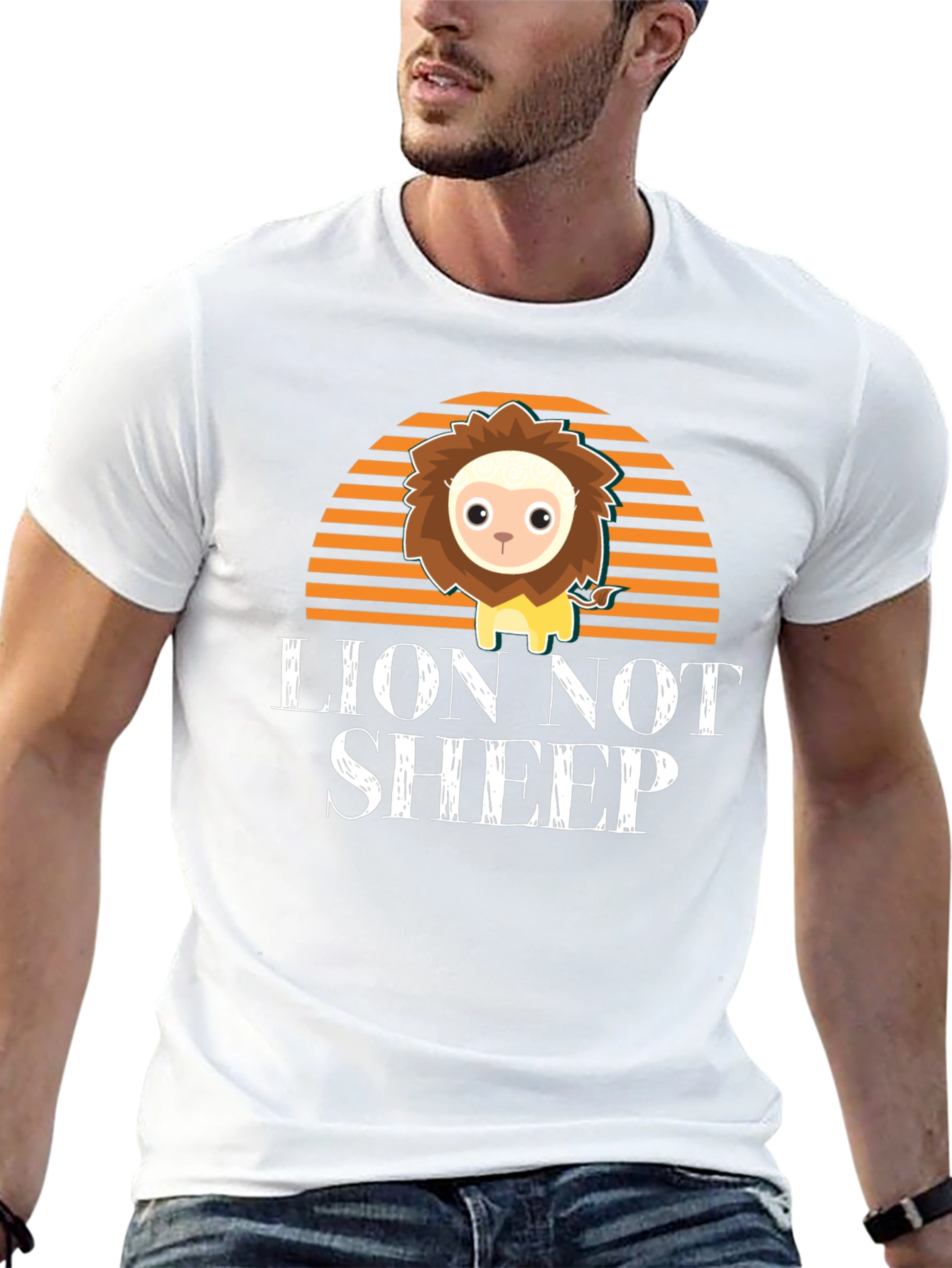 Lion Not Sheep Graphic Tee - Mens Black T-Shirt