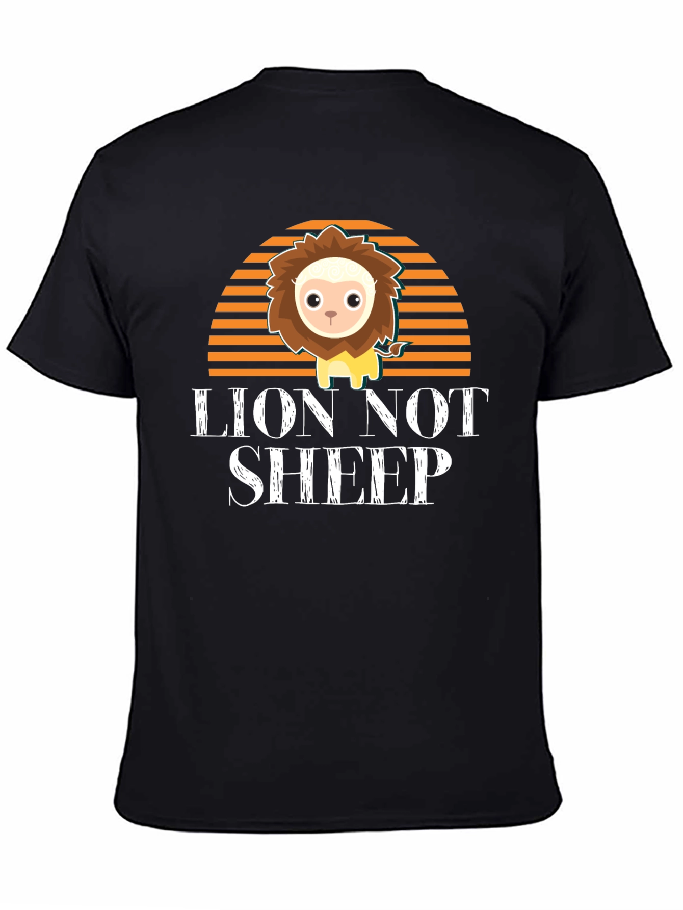 Lion Not Sheep Graphic Tee - Mens Black T-Shirt