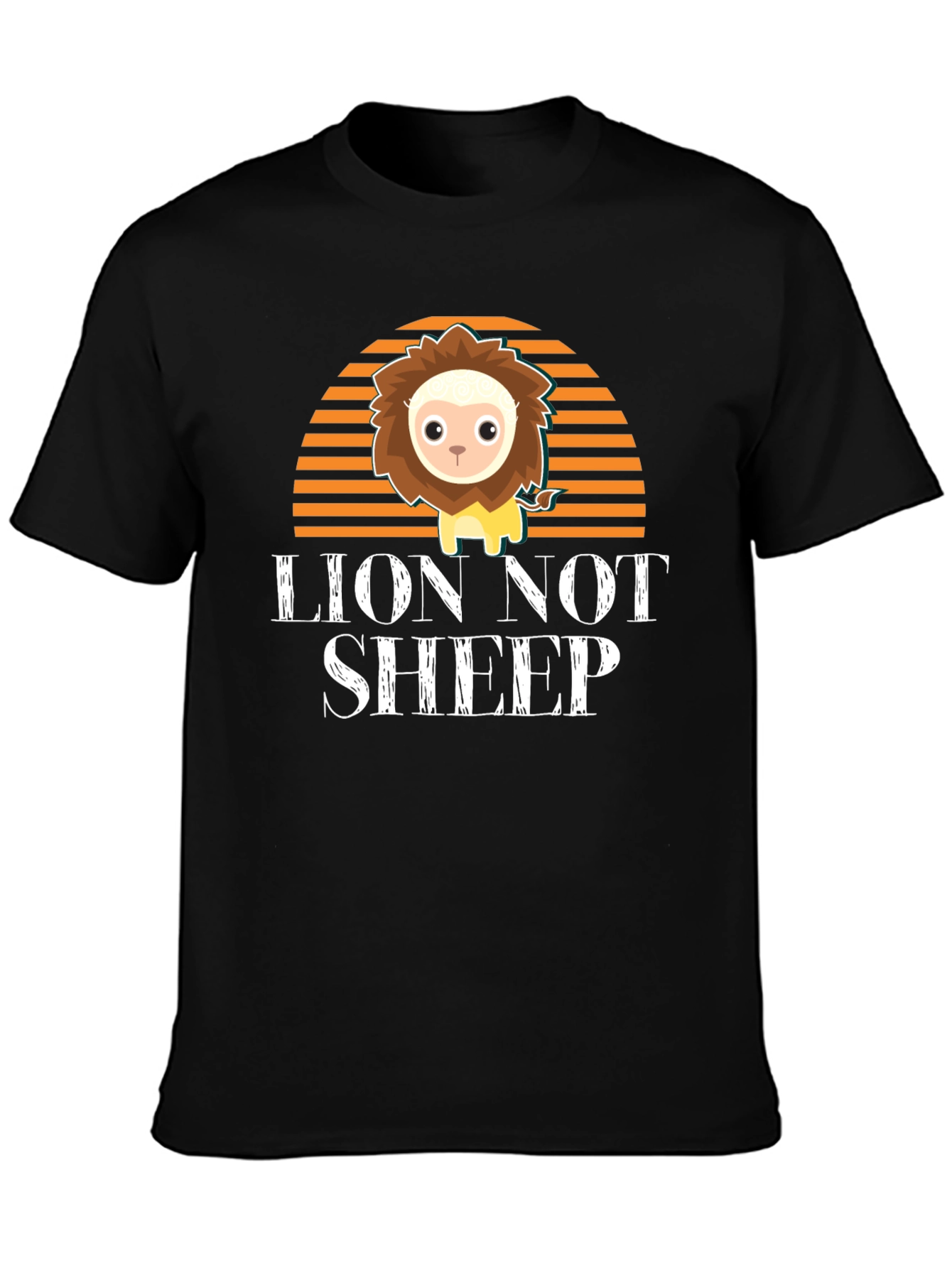 Lion Not Sheep Graphic Tee - Mens Black T-Shirt