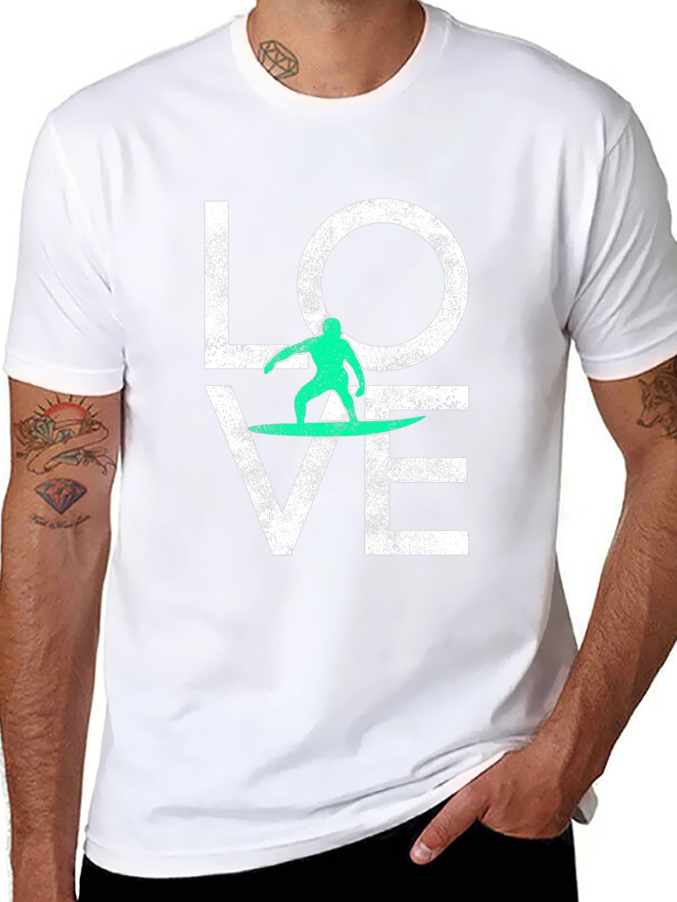 Surfing Love Graphic Tee - Black T-Shirt