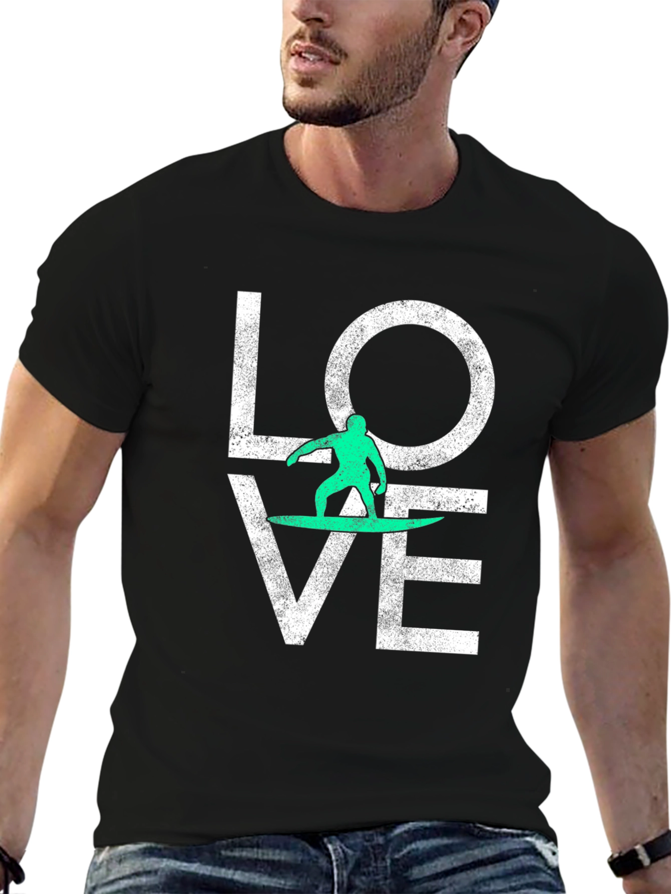 Surfing Love Graphic Tee - Black T-Shirt