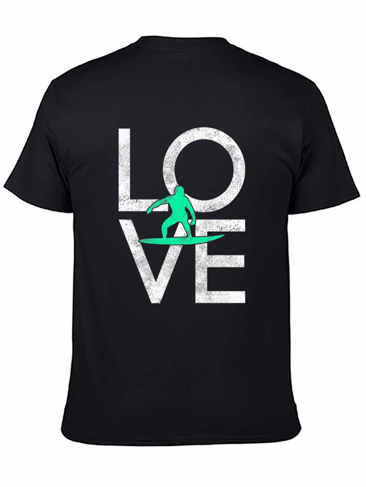 Surfing Love Graphic Tee - Black T-Shirt
