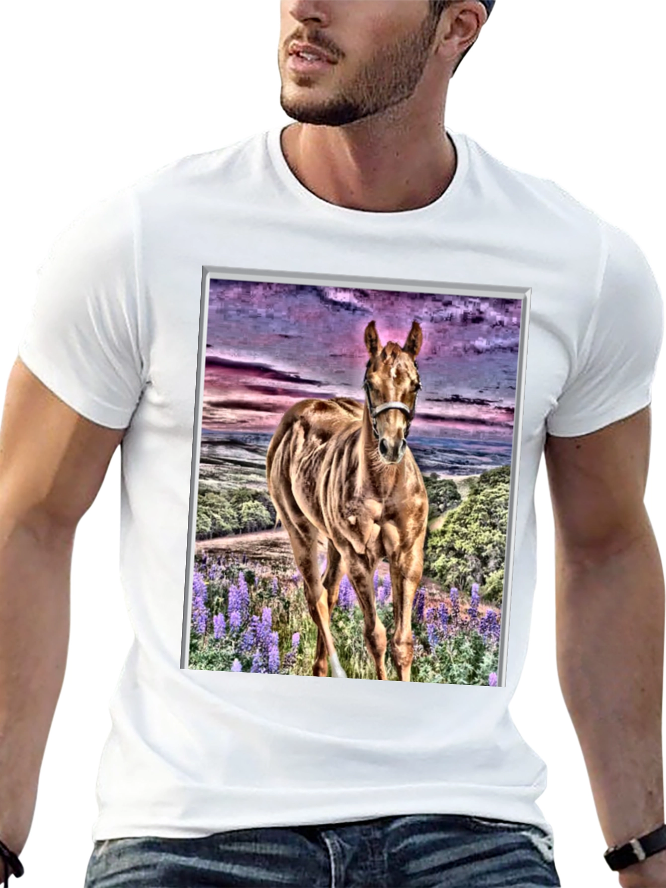 Horse T-Shirt Artistic Animal Tee Unique Design