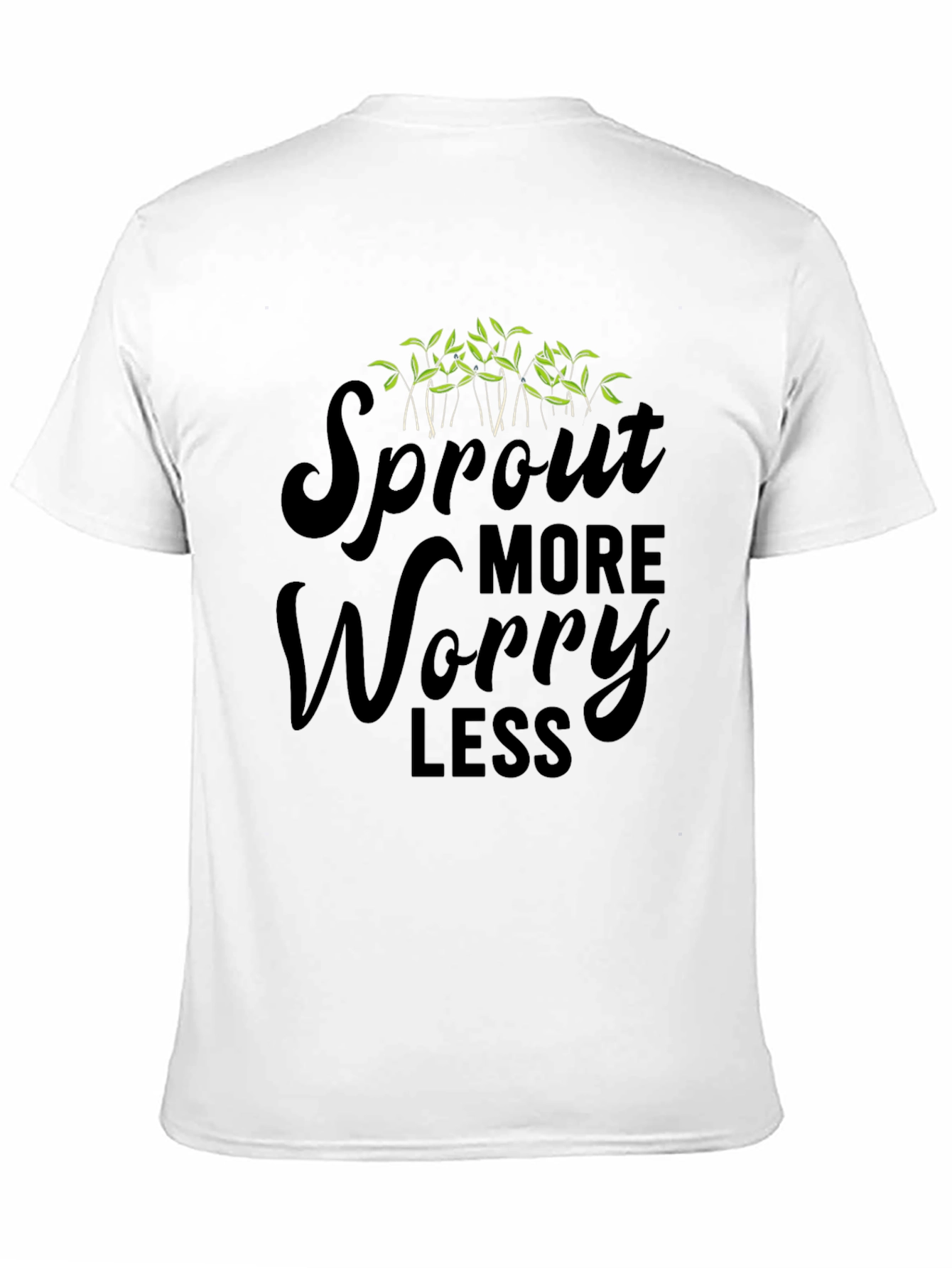 Sprout More Worry Less Black T-Shirt