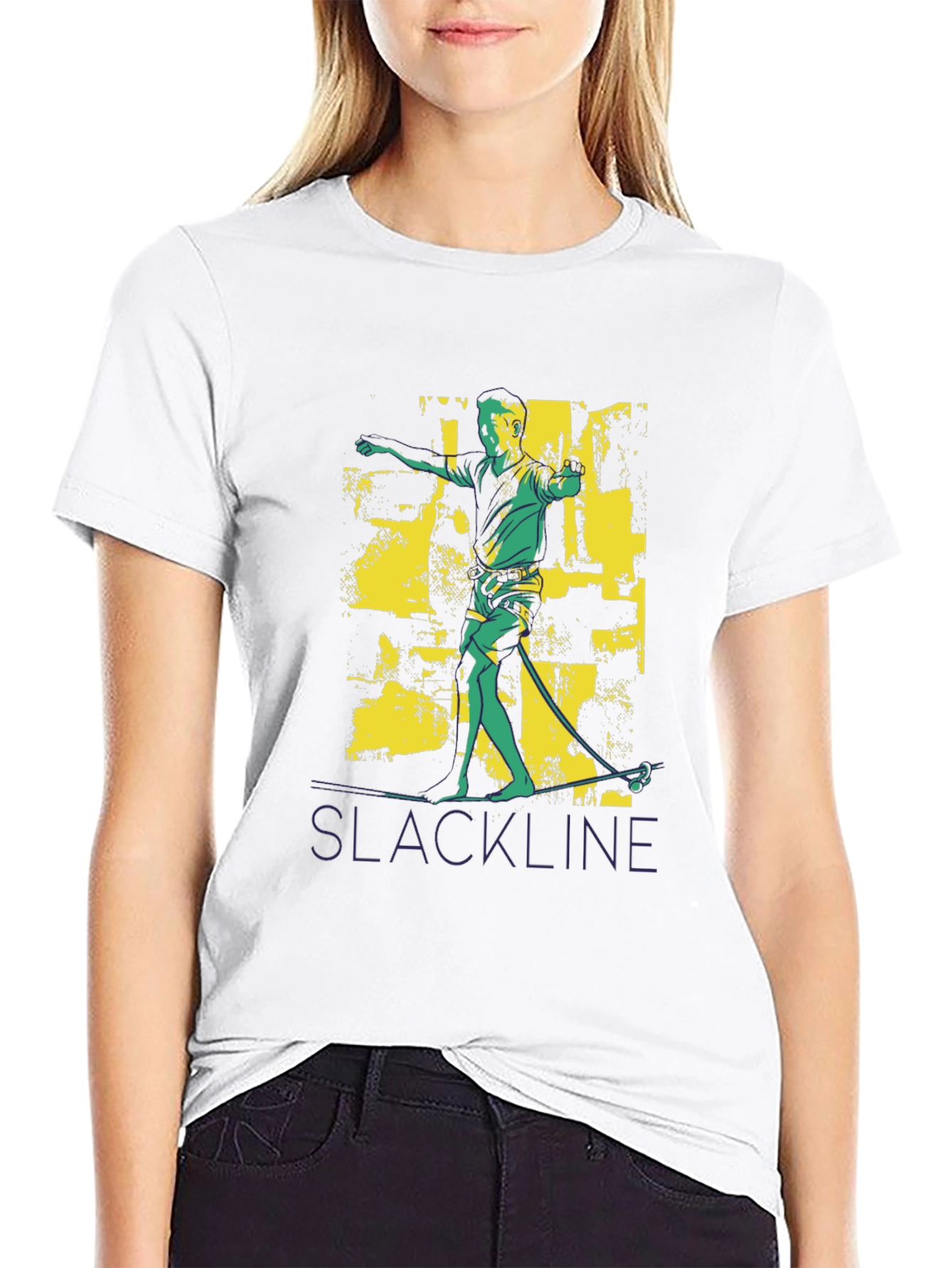 Slackline Graphic Tee - Black Cotton T-Shirt