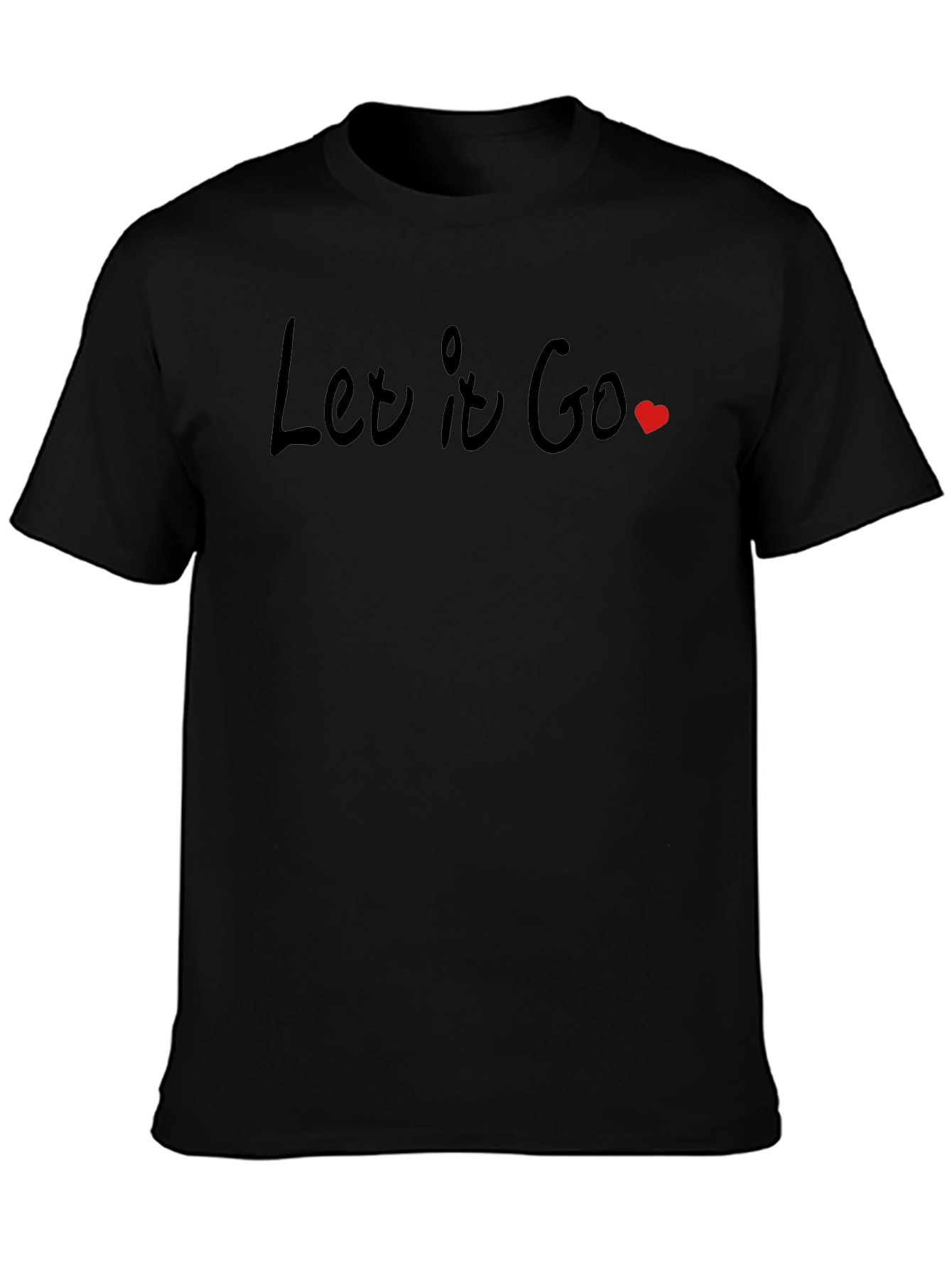 Let It Go Heart Graphic Tee - Black