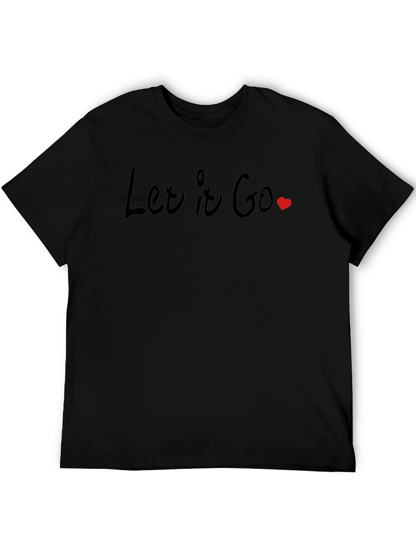 Let It Go Heart Graphic Tee - Black