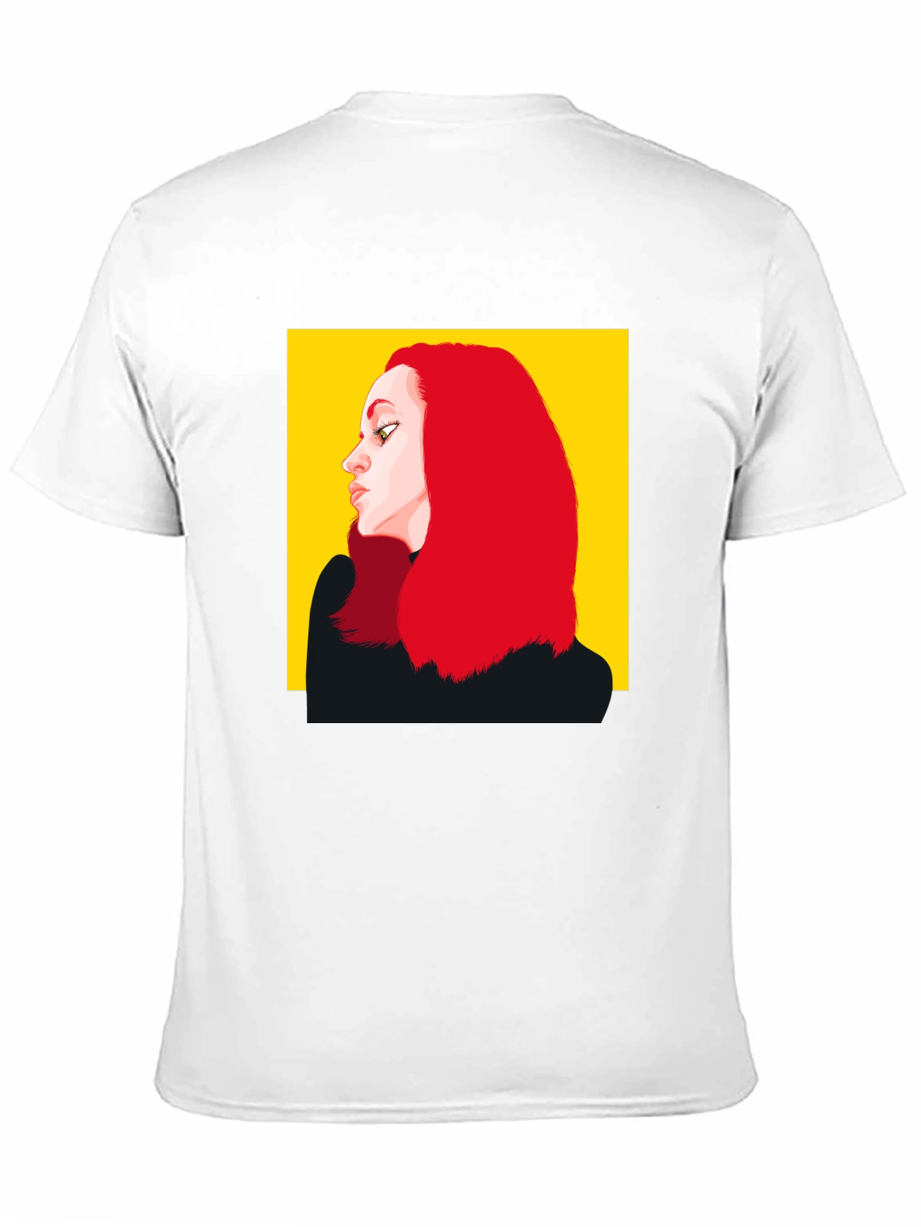 Illustrated Woman Portrait Black Tee