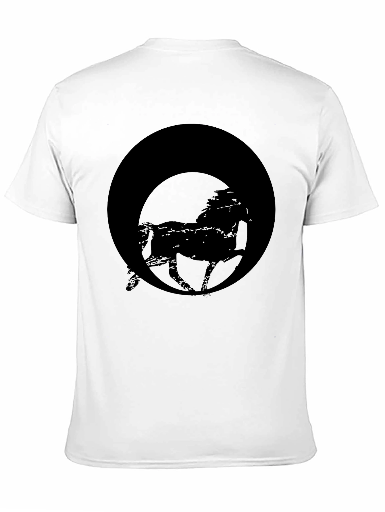 Mens Black Graphic Tee - Horse Silhouette