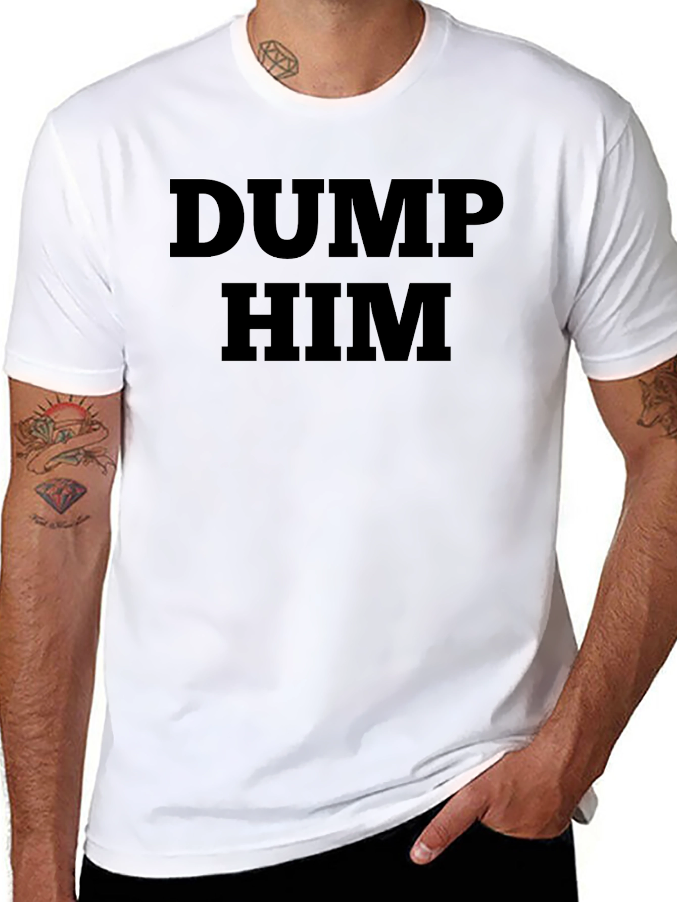 Dump Him Graphic Tee - Trendy Statement Shirt
