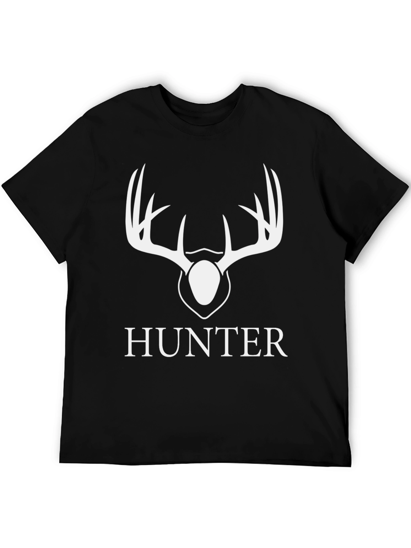 Hunter Deer Antler Graphic Tee - Black