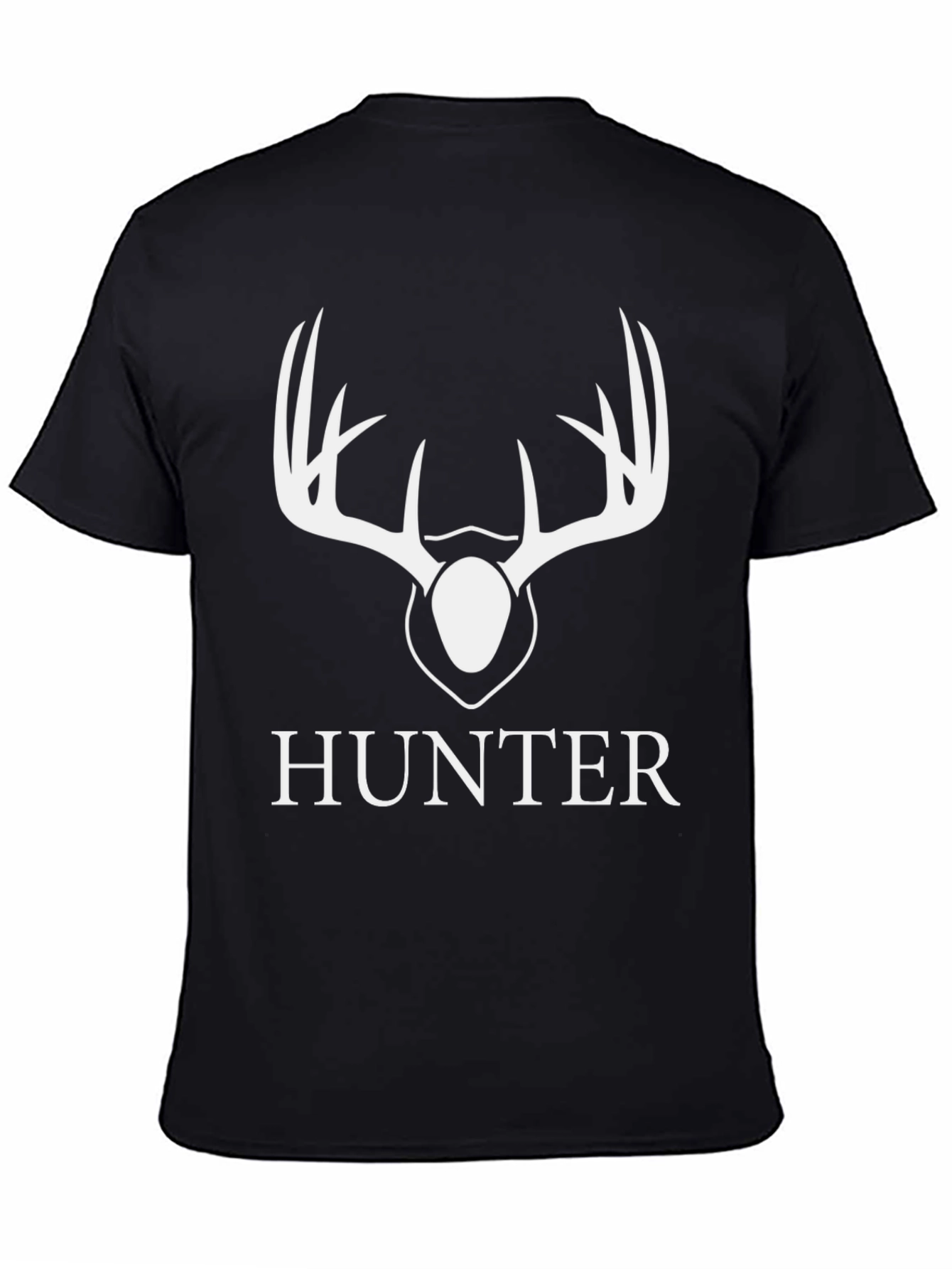 Hunter Deer Antler Graphic Tee - Black