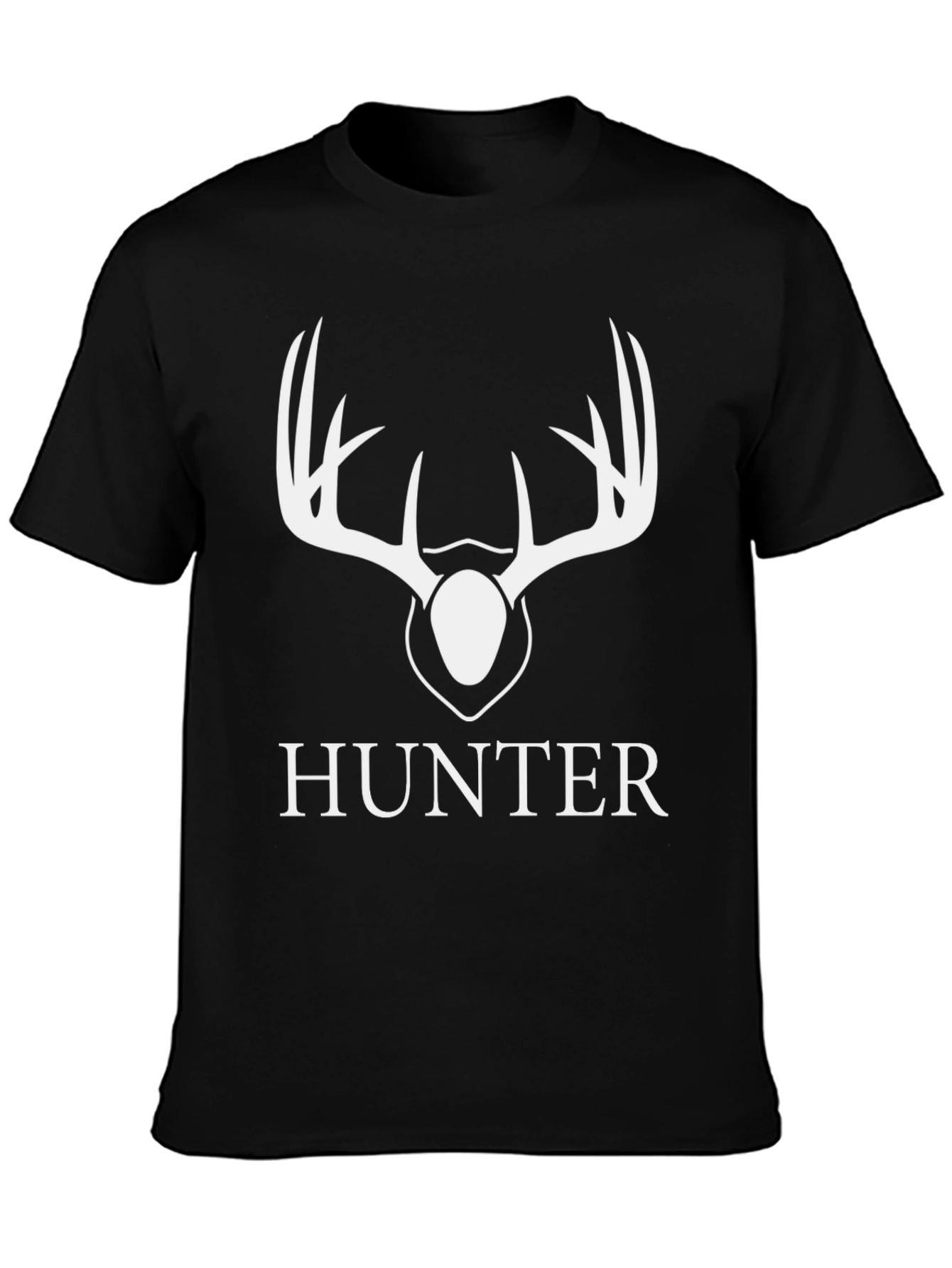 Hunter Deer Antler Graphic Tee - Black