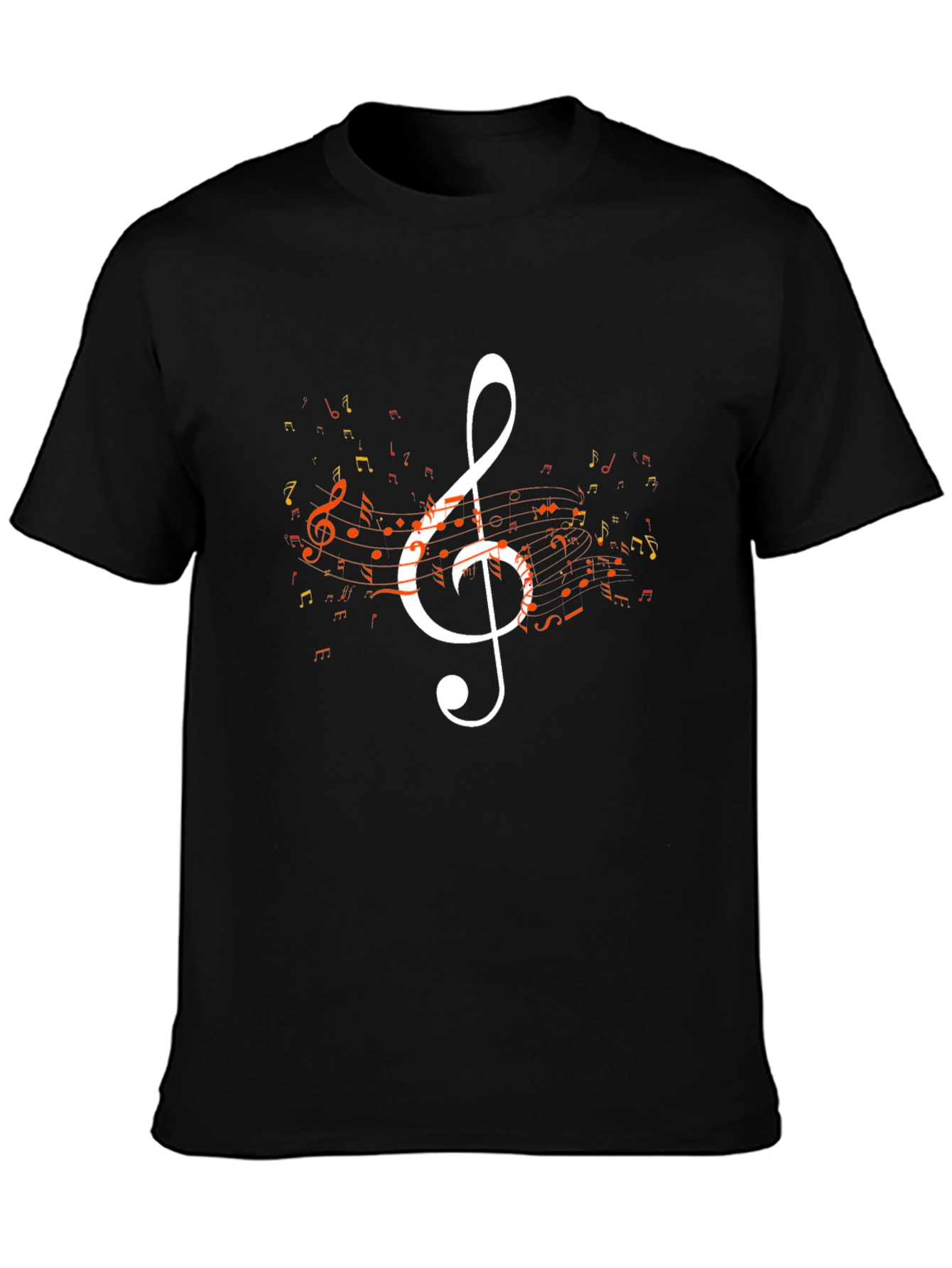 Musical Note Graphic Tee - Black