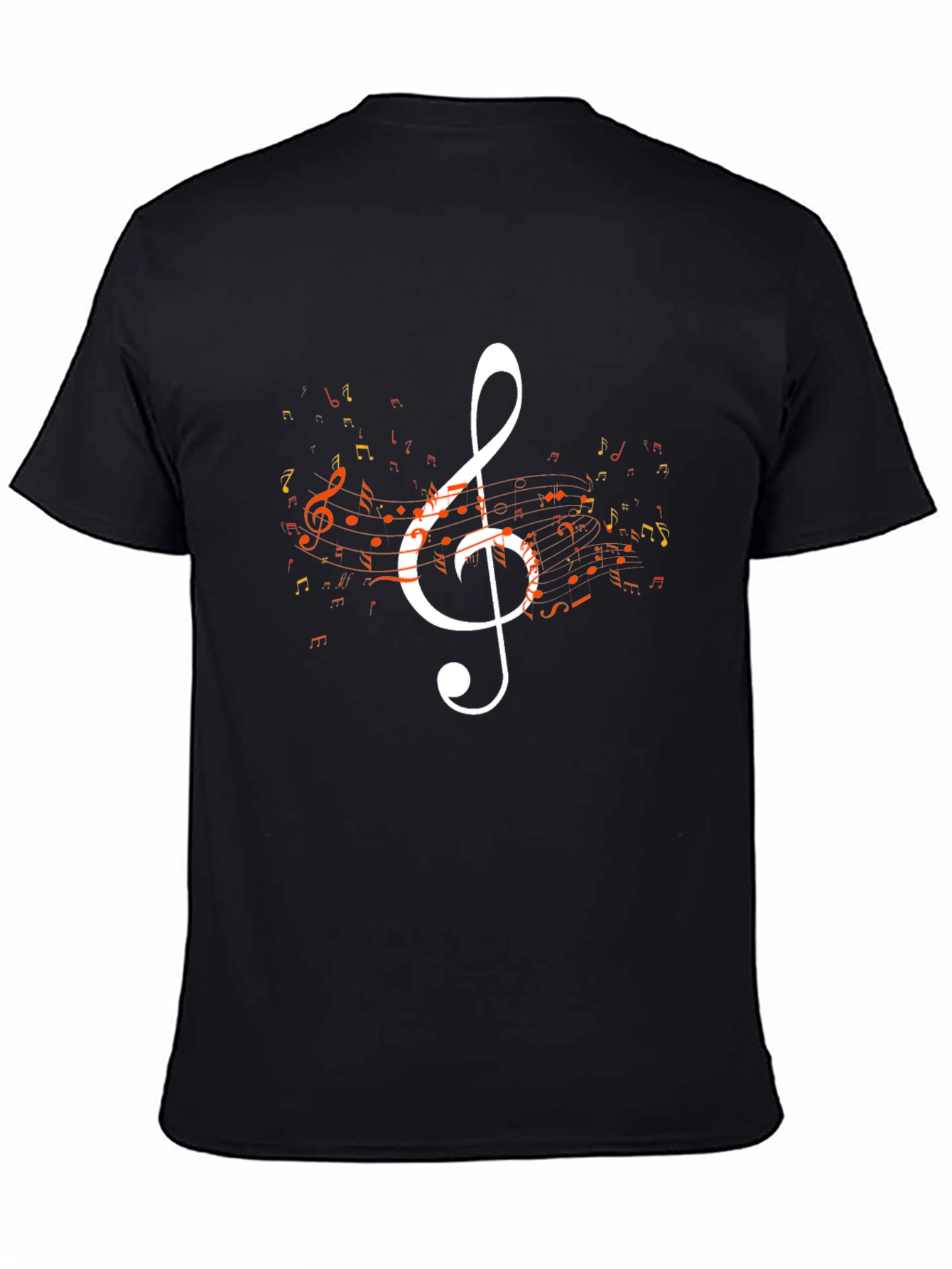 Musical Note Graphic Tee - Black