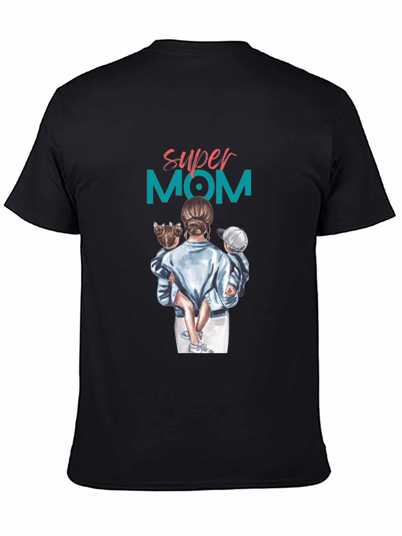 Super Mom Graphic Tee - Black Casual T-Shirt