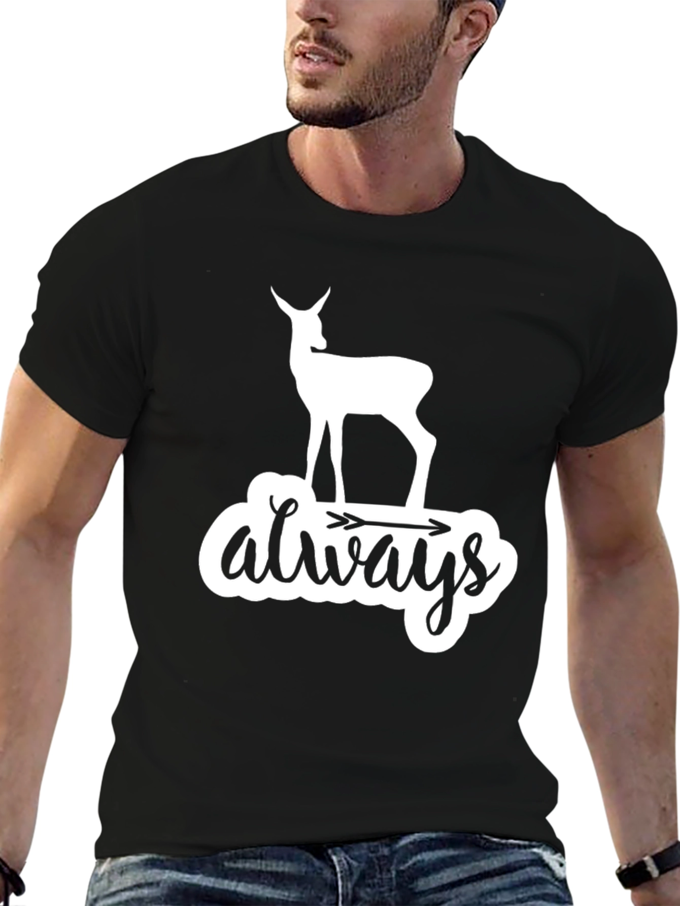 Deer Always Arrow T-Shirt - Black