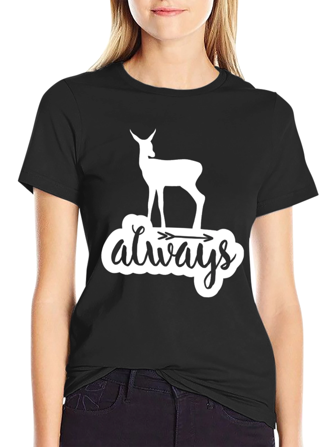Deer Always Arrow T-Shirt - Black