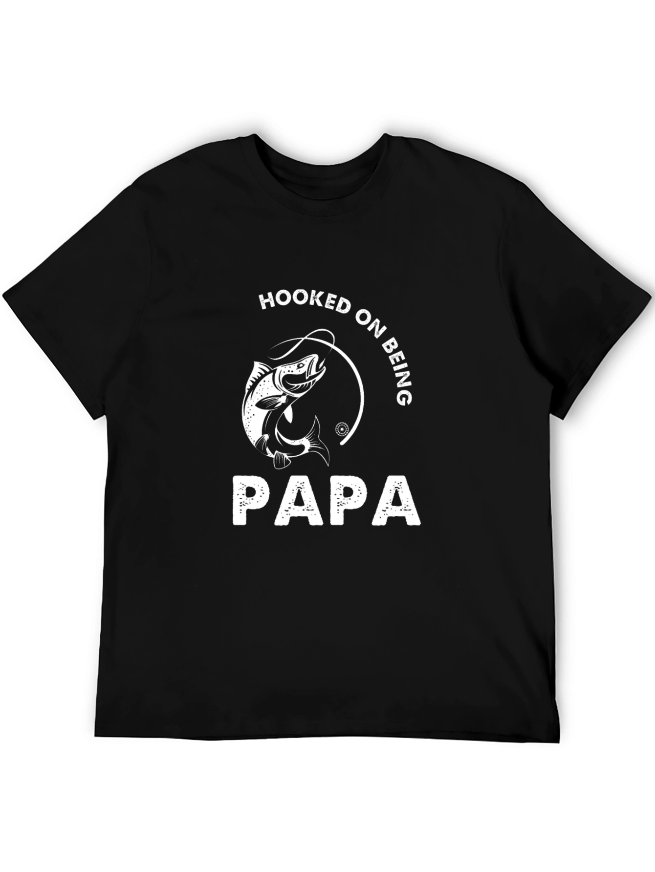 Hooked On Being Papa Black T-Shirt