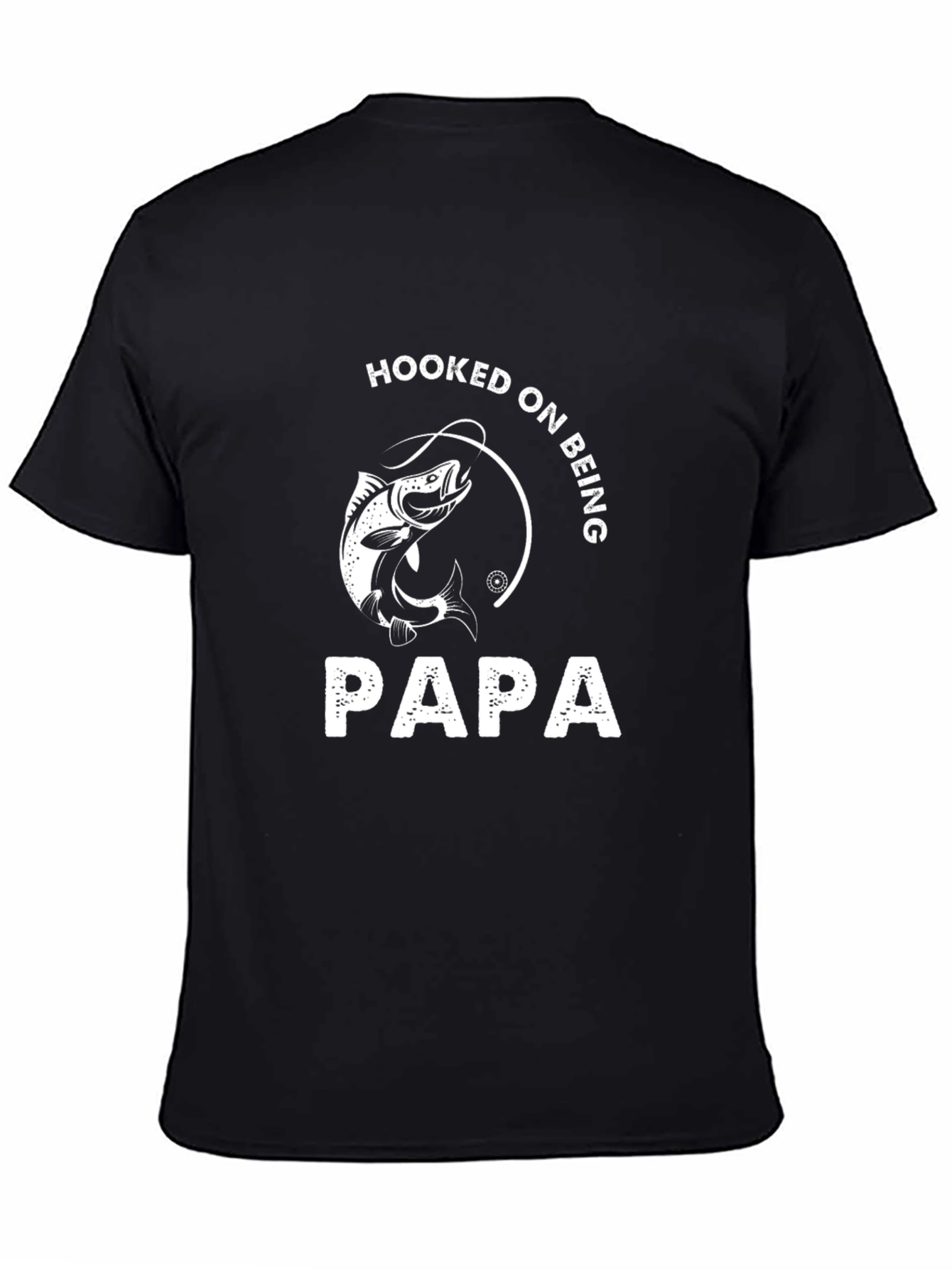 Hooked On Being Papa Black T-Shirt
