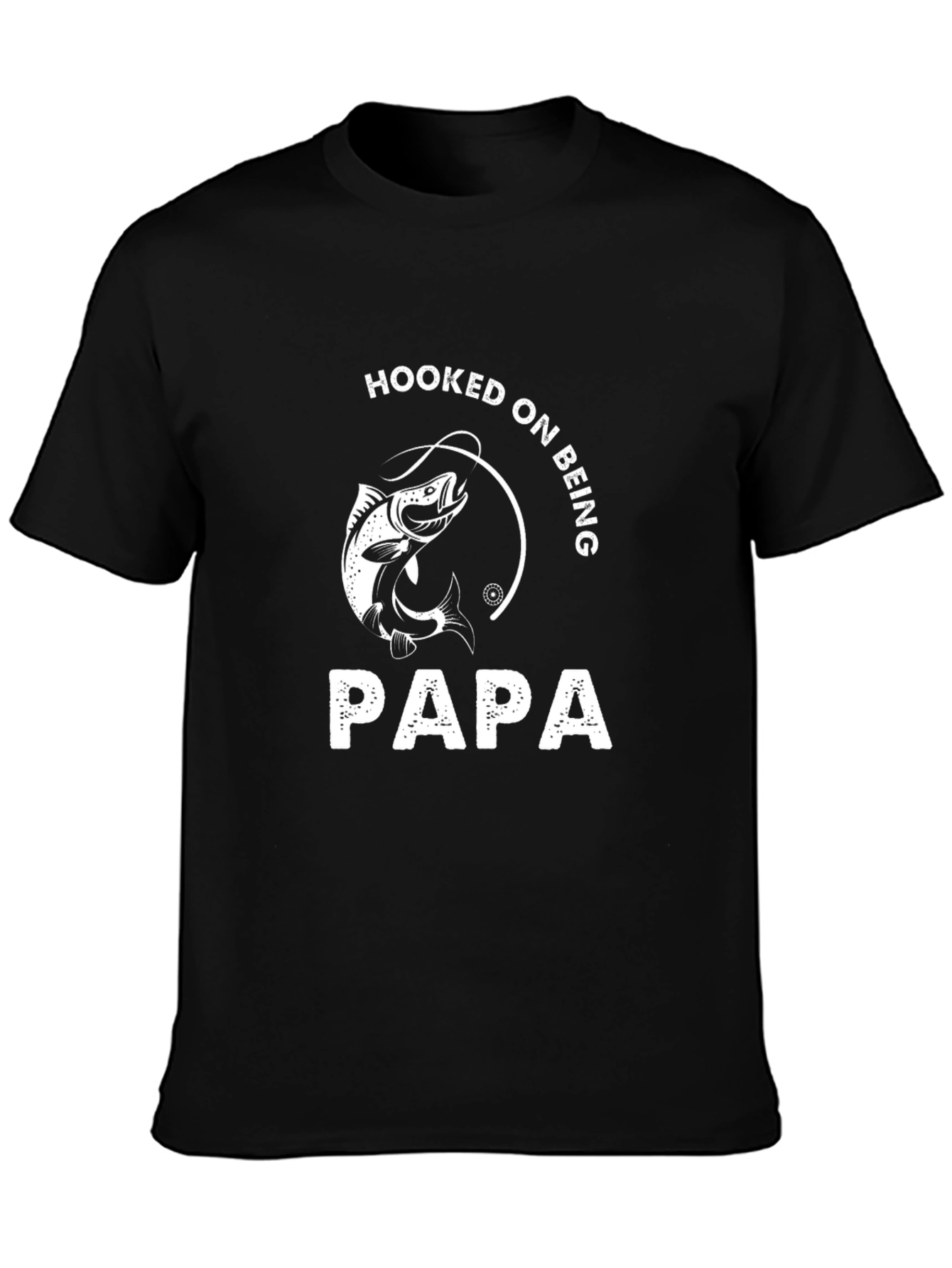 Hooked On Being Papa Black T-Shirt