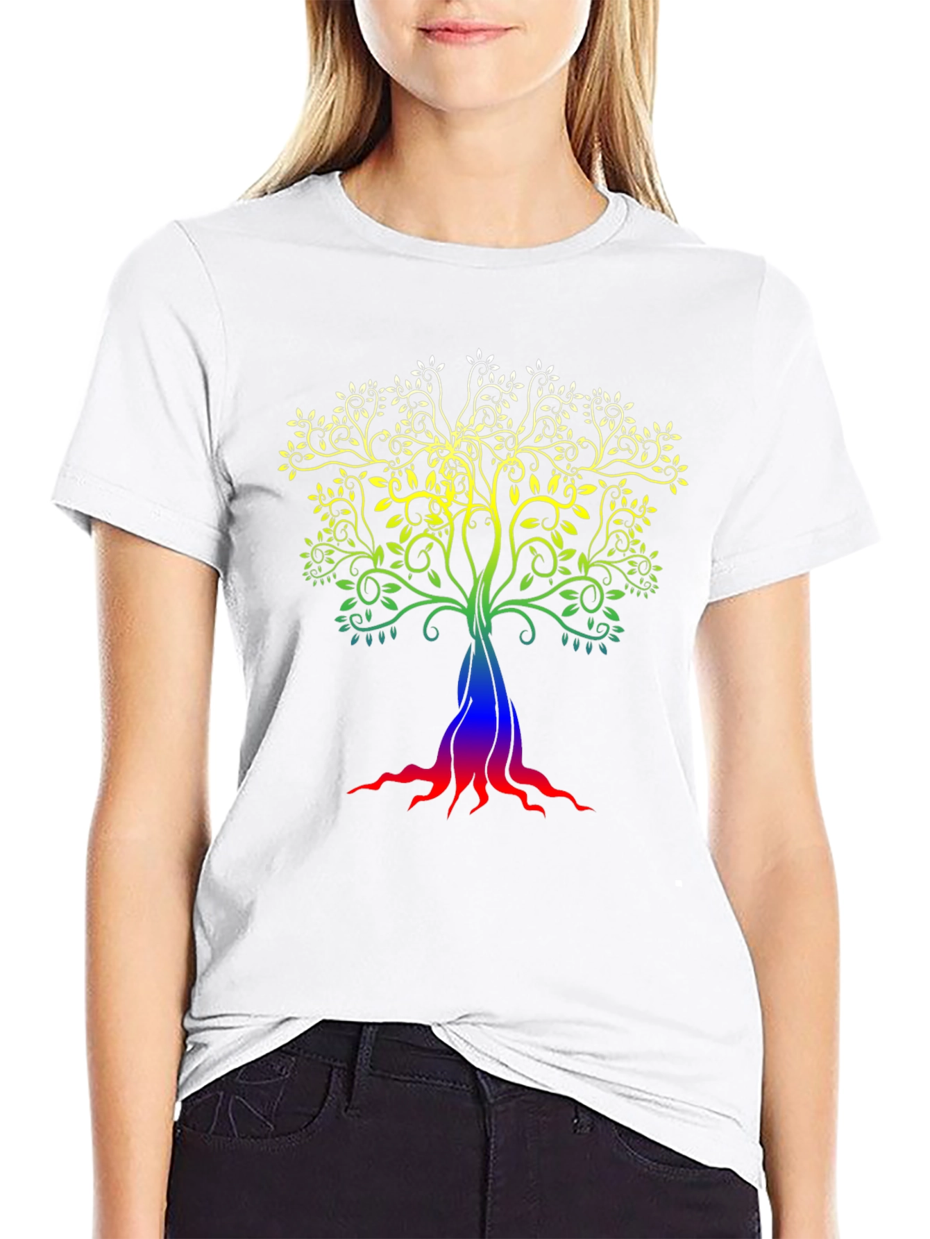 Rainbow Tree of Life Black T-Shirt