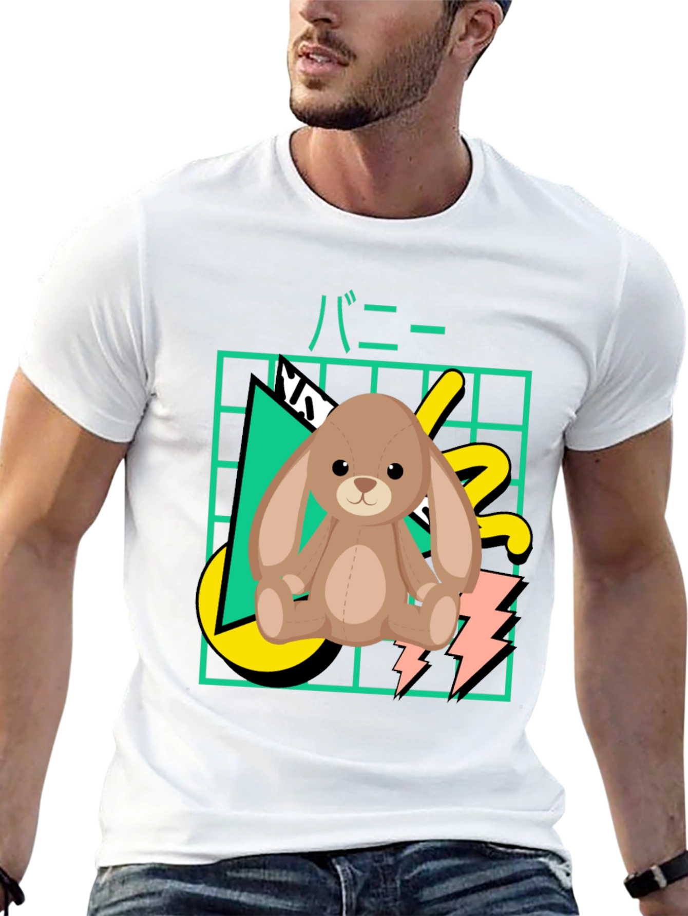 Retro Bunny T-Shirt - 80s Style Graphic Tee