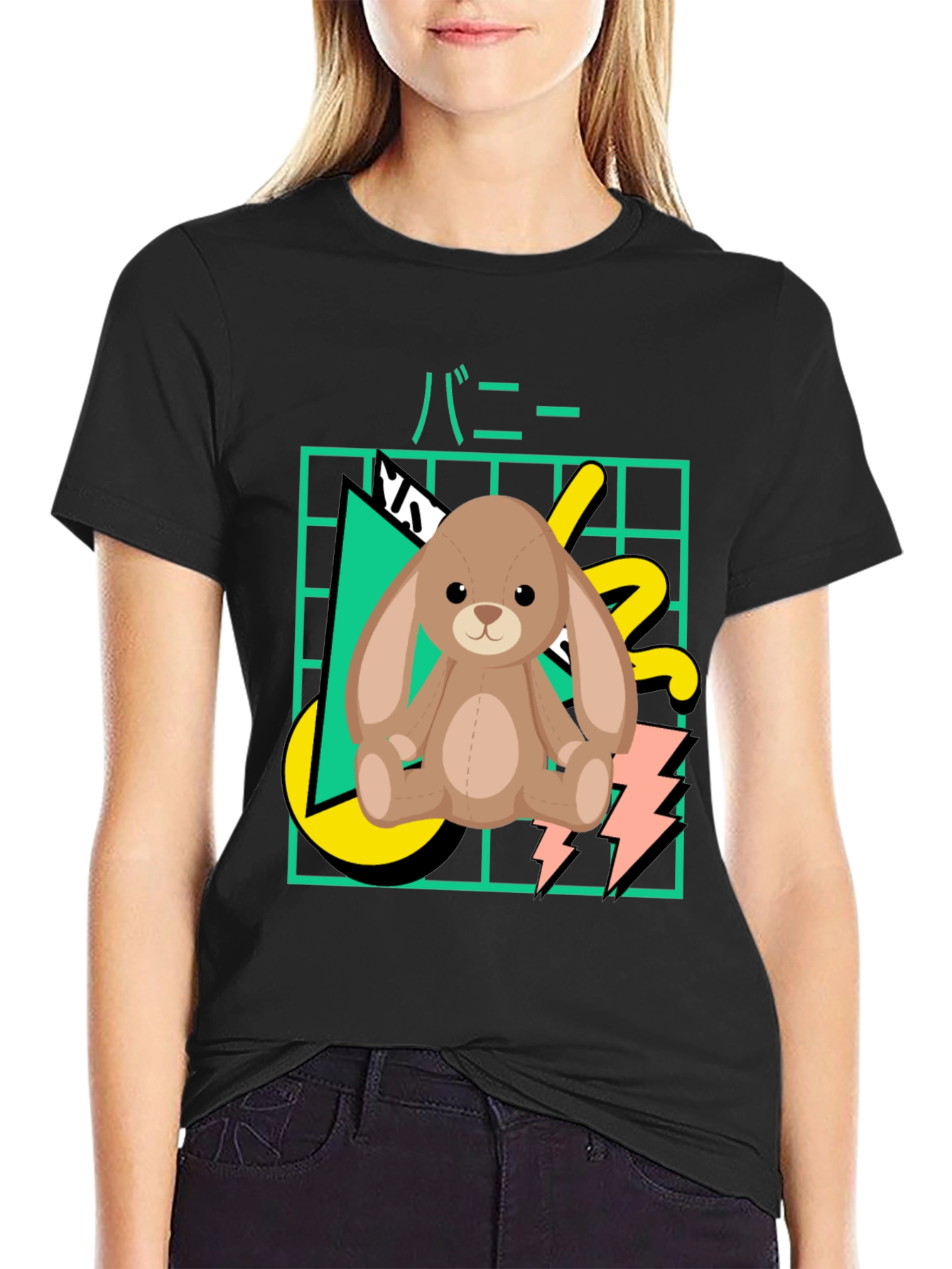 Retro Bunny T-Shirt - 80s Style Graphic Tee