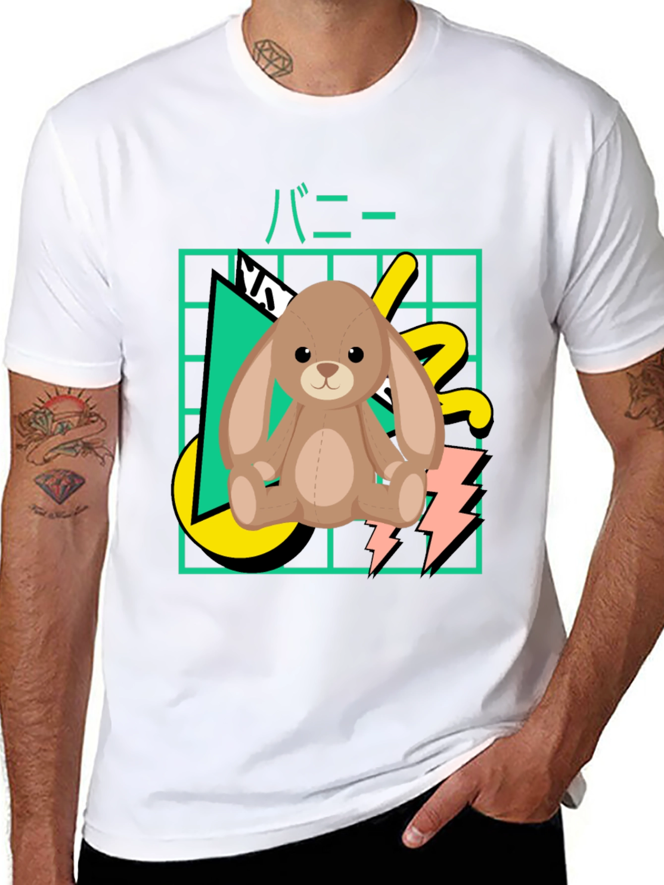 Retro Bunny T-Shirt - 80s Style Graphic Tee