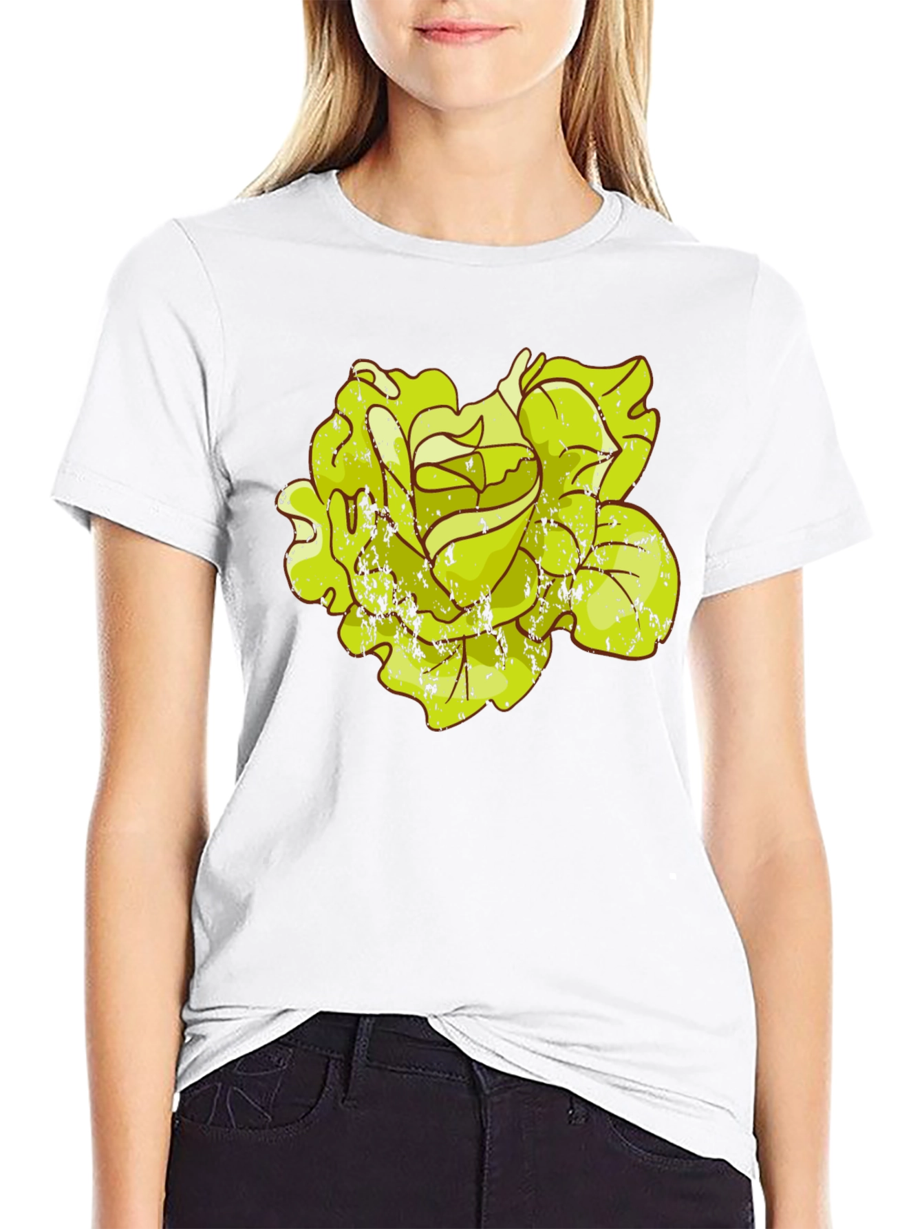 Rose Graphic T-Shirt - Distressed Style