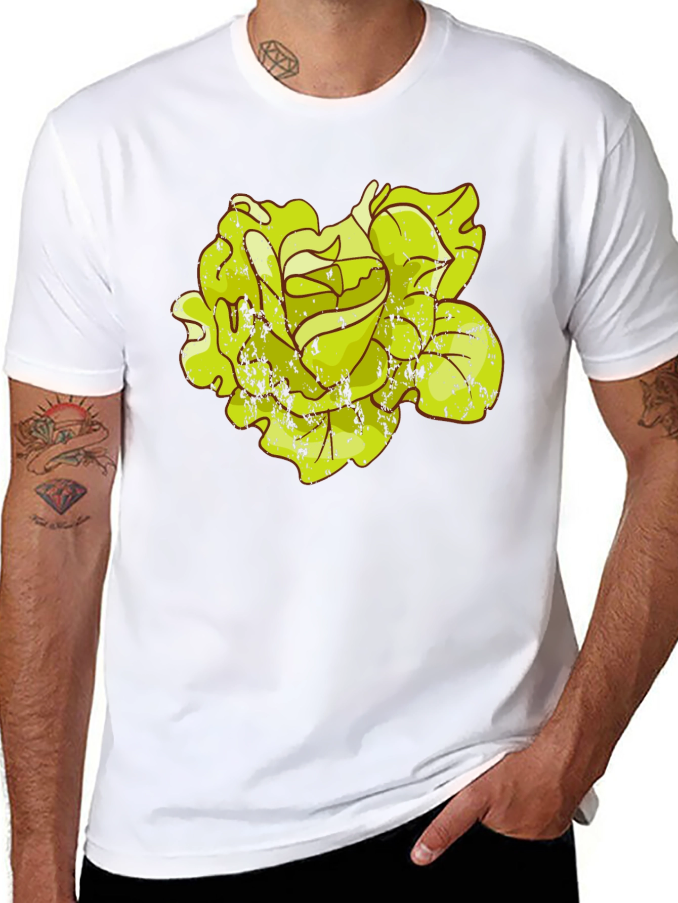 Rose Graphic T-Shirt - Distressed Style