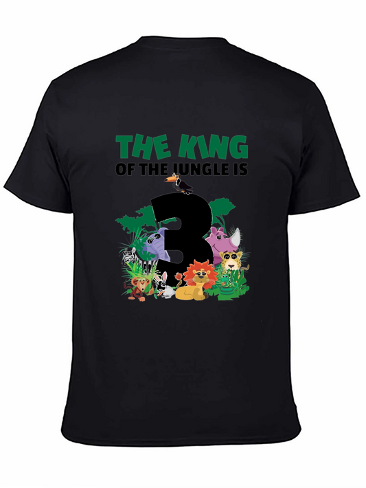 Jungle Animals Birthday T-Shirt - The King Is 3
