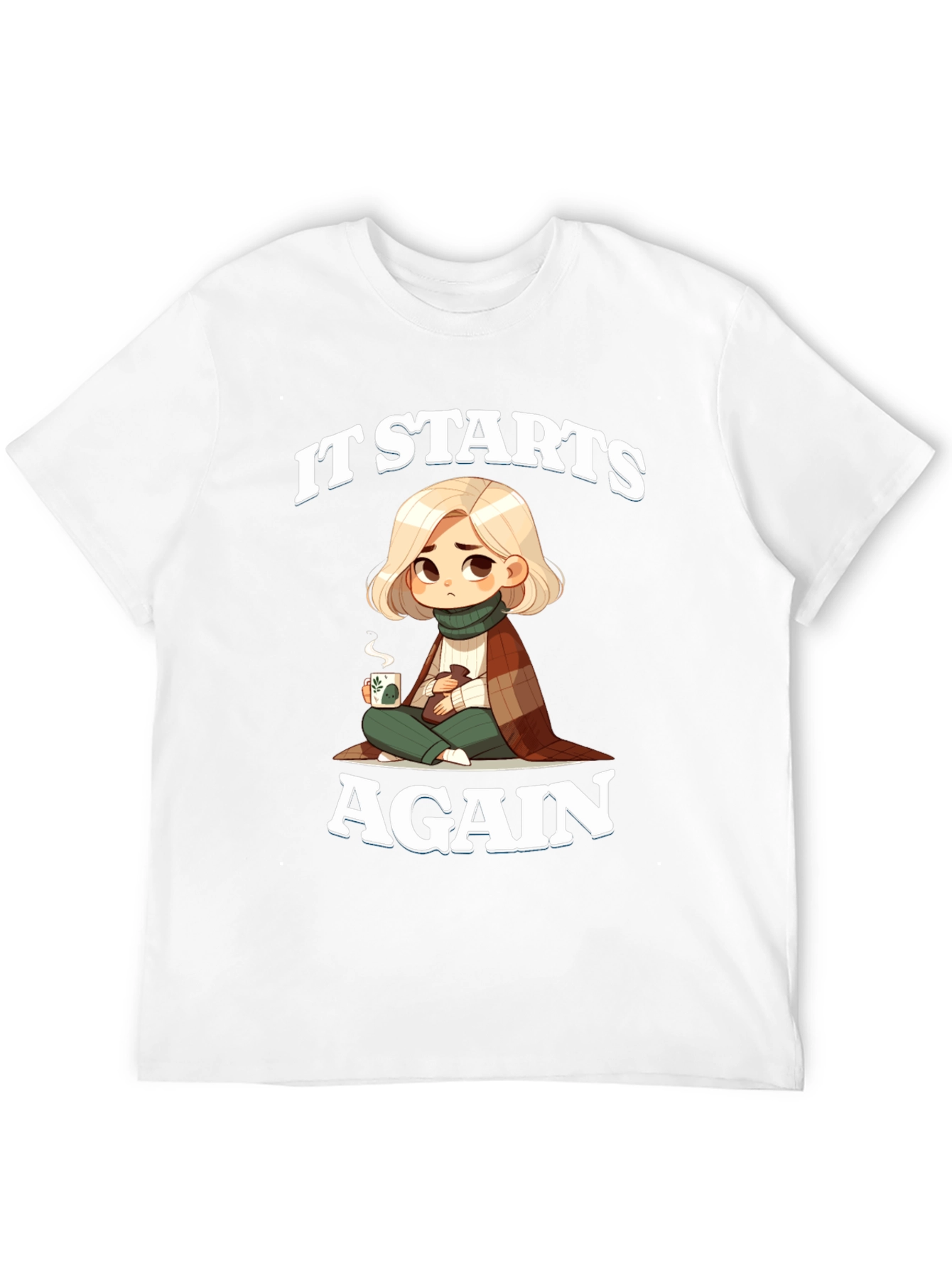 Starts Again Graphic Tee - Cozy Cartoon Print